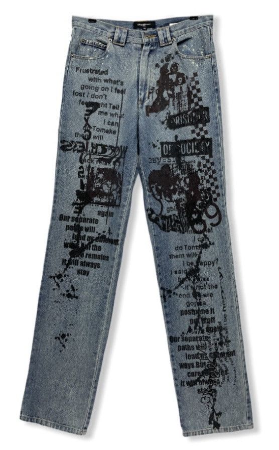 In The Attic FYE🔥IN THE ATTIC Seditionaries Punk Rock Poem Denim Pants Size US 30 / EU 46 - 3 Thumbnail