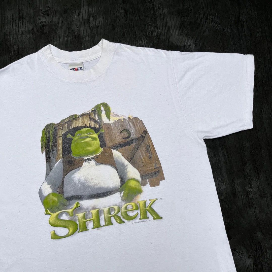 Jerzees Shrek 2001 Movie Promo Dreamworks Animation Vintage T-Shirt Size US M / EU 48-50 / 2 - 3 Thumbnail