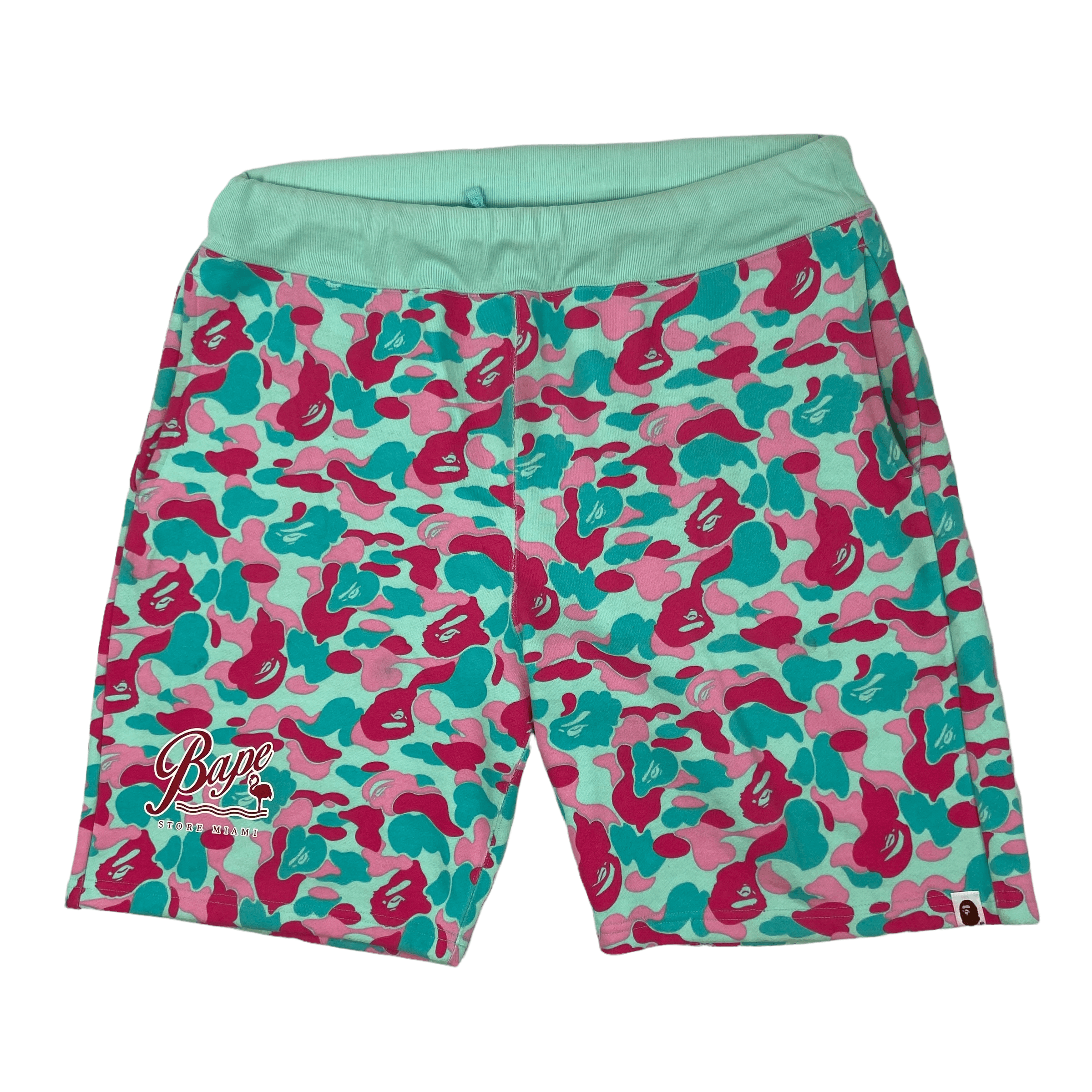 image of Bape Miami Exclusive Camo Sweat Shorts - Xxl in Pink, Men's (Size 36)