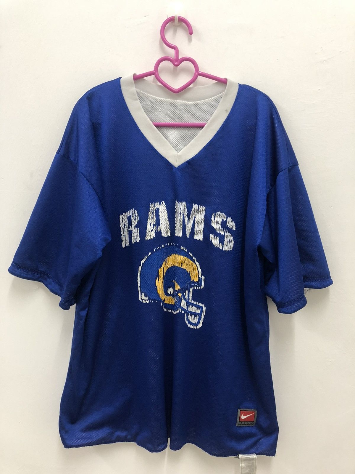 Image of Vintage Nike Los Angeles Rams Nfl Reversible Jersey in Blue/White, Men's (Size XL)