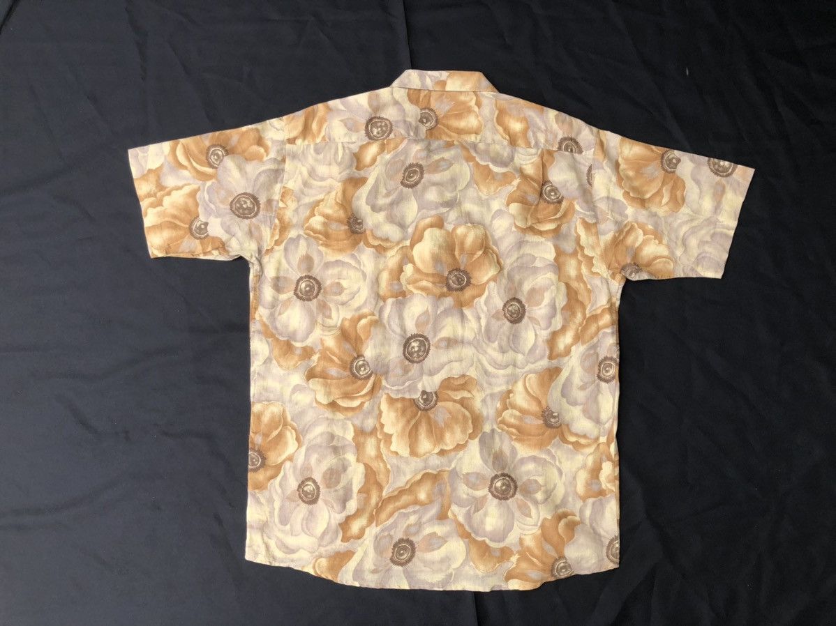 Lancel 90s Lancel Paris Psychedelic Flowers Linen Hawaiian Shirt Size US L / EU 52-54 / 3 - 6 Thumbnail