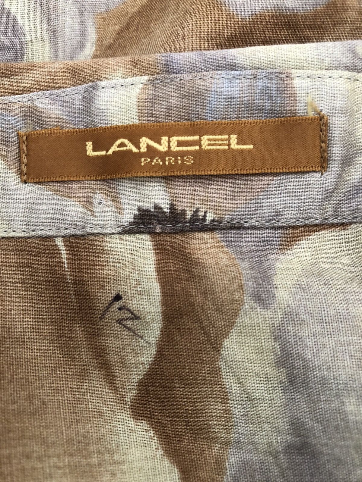 Lancel 90s Lancel Paris Psychedelic Flowers Linen Hawaiian Shirt Size US L / EU 52-54 / 3 - 15 Thumbnail