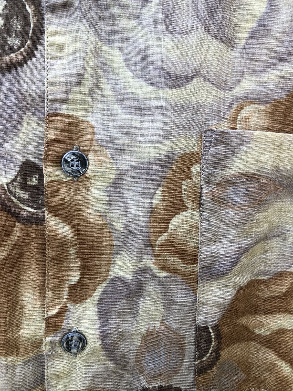 Lancel 90s Lancel Paris Psychedelic Flowers Linen Hawaiian Shirt Size US L / EU 52-54 / 3 - 13 Thumbnail