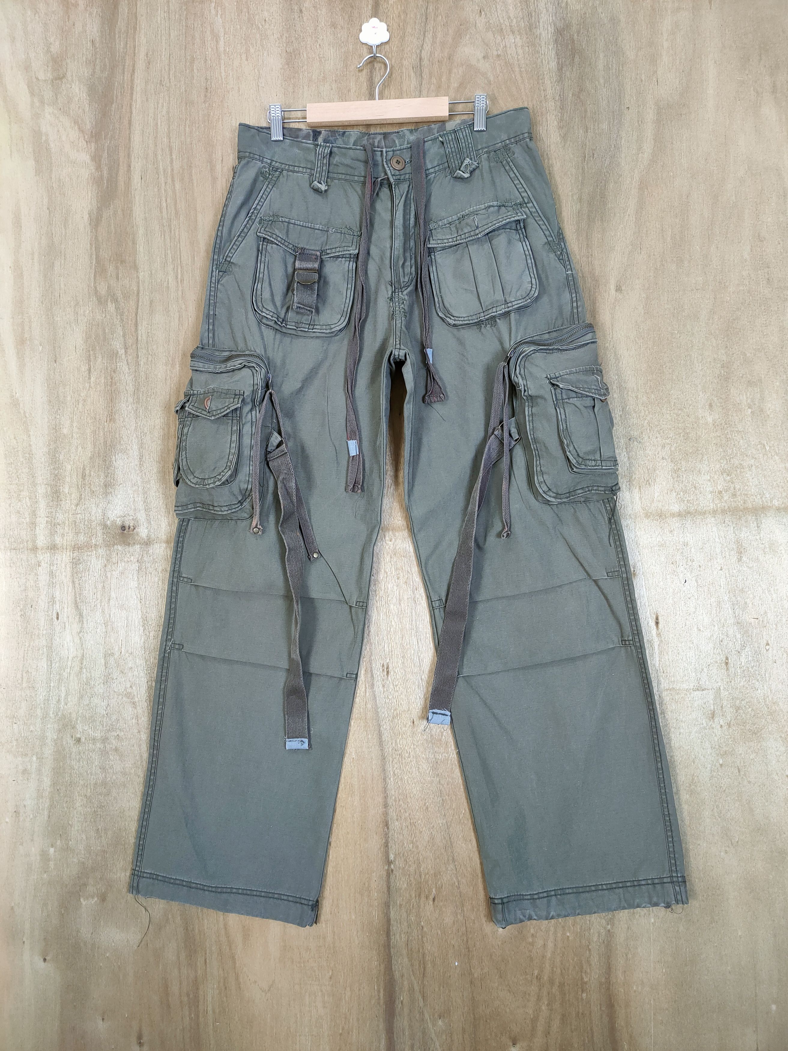 Japanese Brand × Seditionaries × Vintage VINTAGE GAME FADED BONDAGE CARGO PANTS Size US 34 / EU 50 - 1 Thumbnail