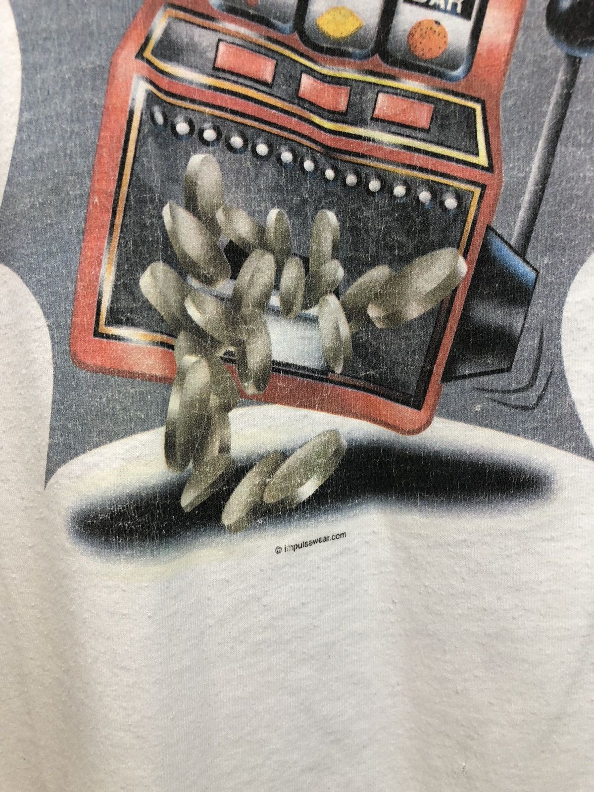 Vintage Y2K Jackpot Casino Slot Machine White Gambler Tee Size US XL / EU 56 / 4 - 7 Thumbnail