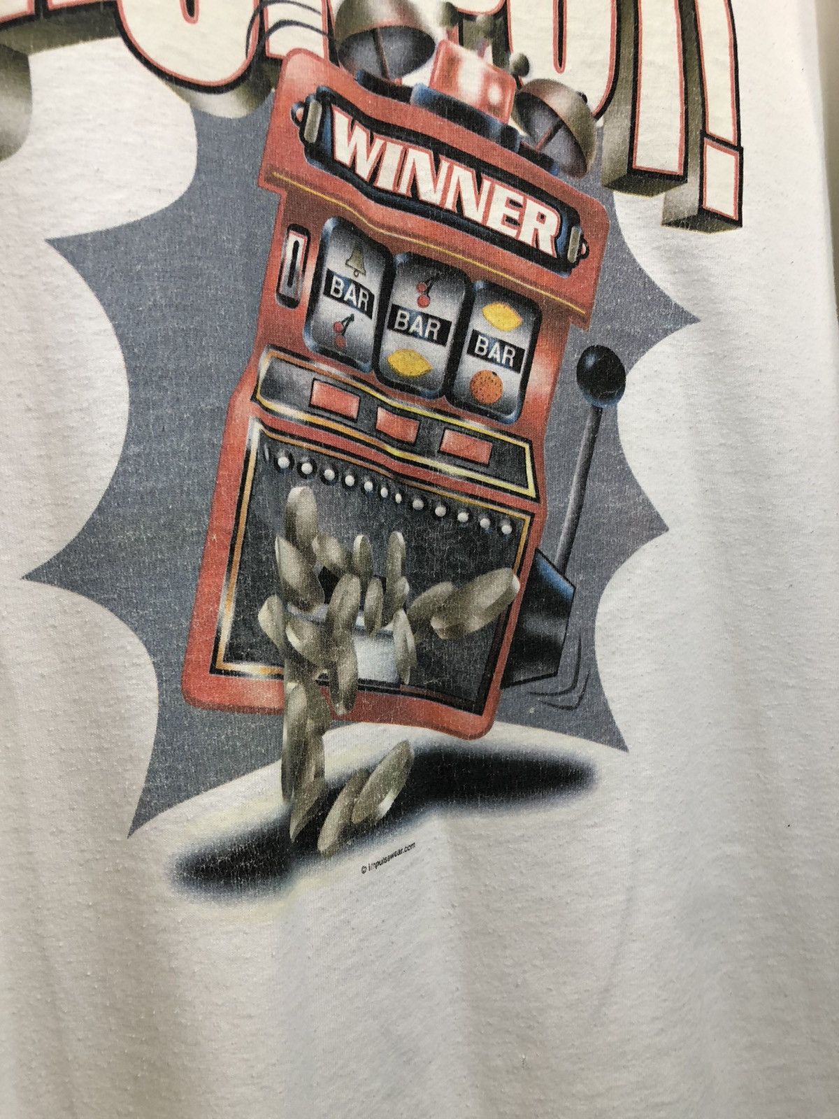 Vintage Y2K Jackpot Casino Slot Machine White Gambler Tee Size US XL / EU 56 / 4 - 6 Thumbnail