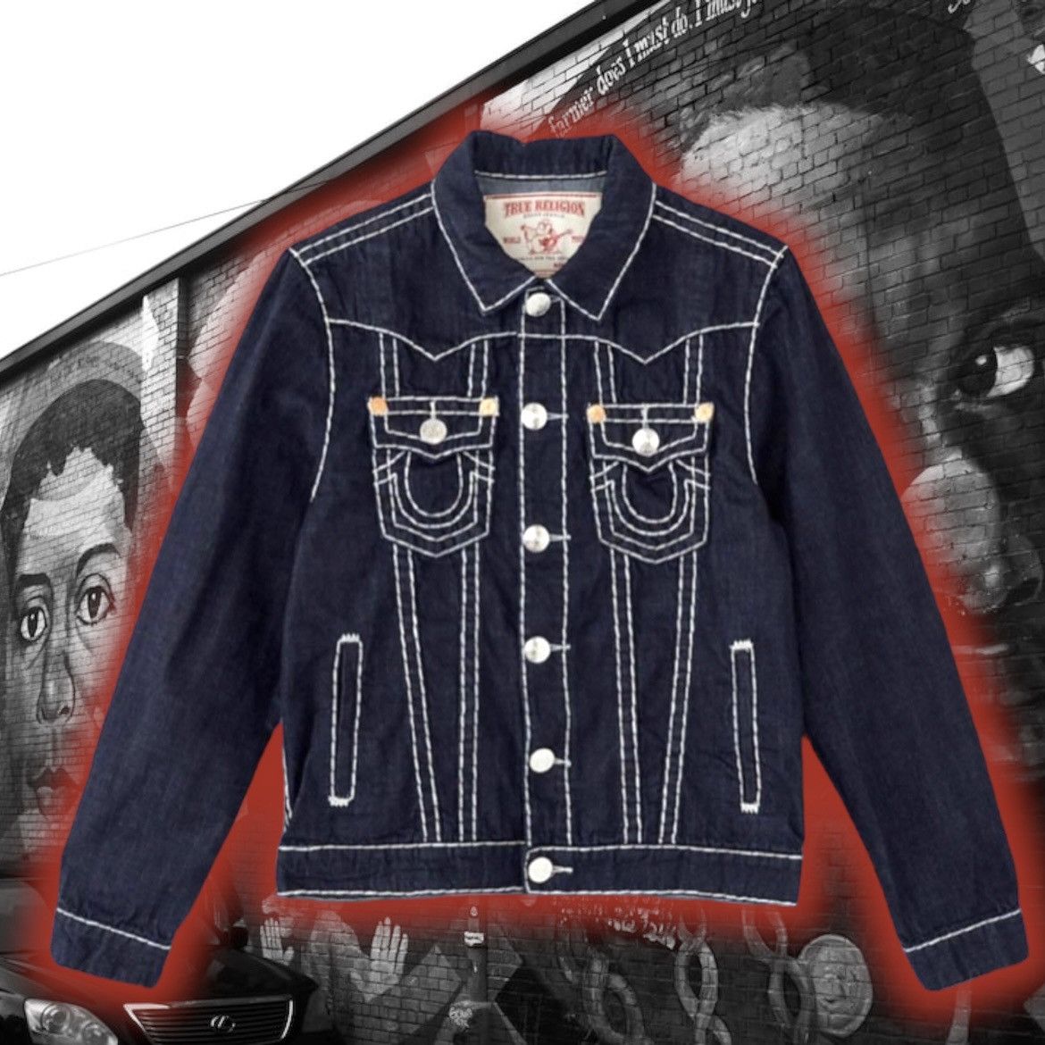 True Religion 2 Chainz ✌🏽 ⛓️ T.R.U. REALigion GA Super T Denim Jacket 🧥 Size US M / EU 48-50 / 2 - 2 Thumbnail