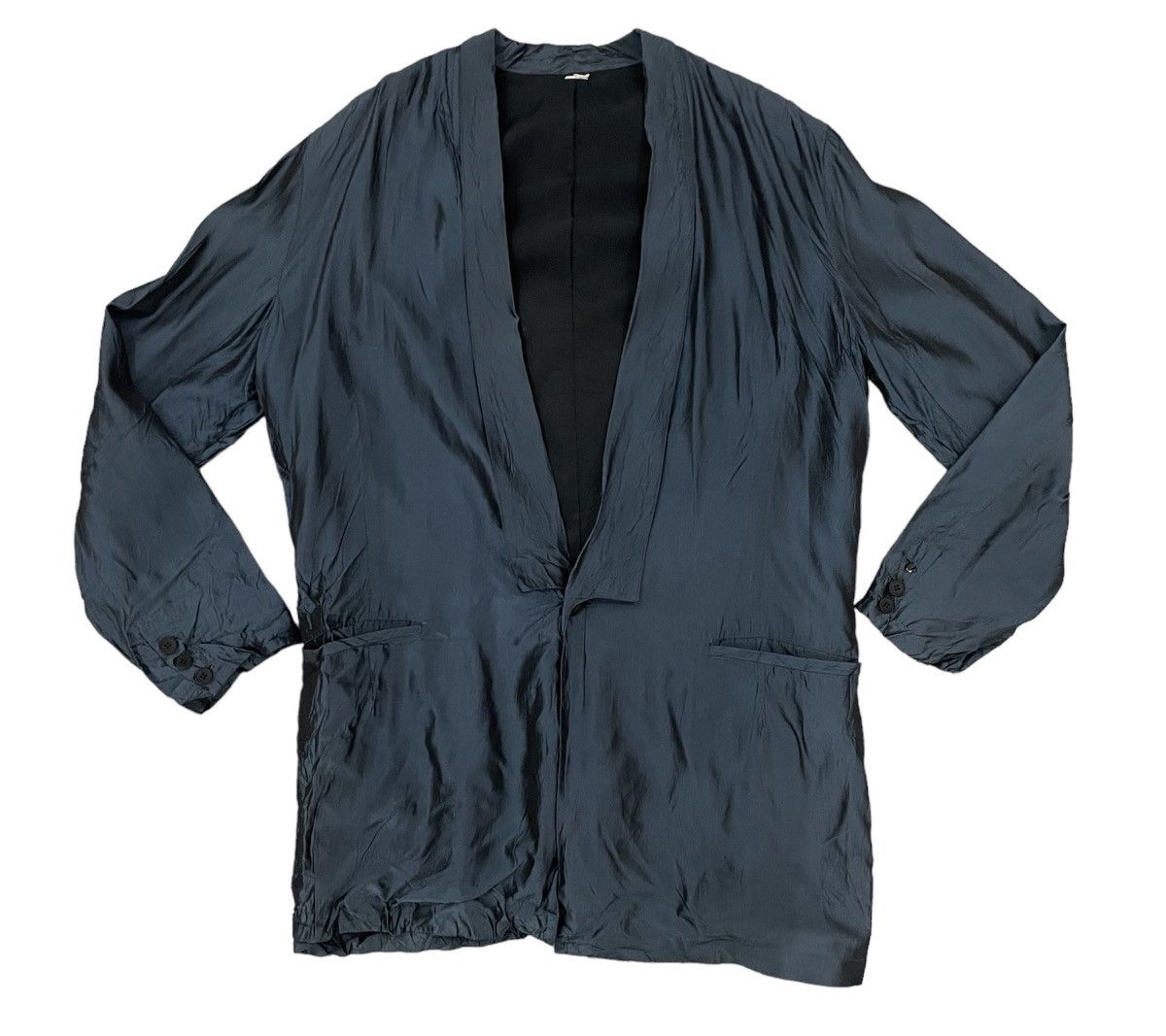 Yohji Yamamoto Vintage Y’s Yohji Yamamoto Shiny Meterial Coat Jacket Size US L / EU 52-54 / 3 - 1 Thumbnail