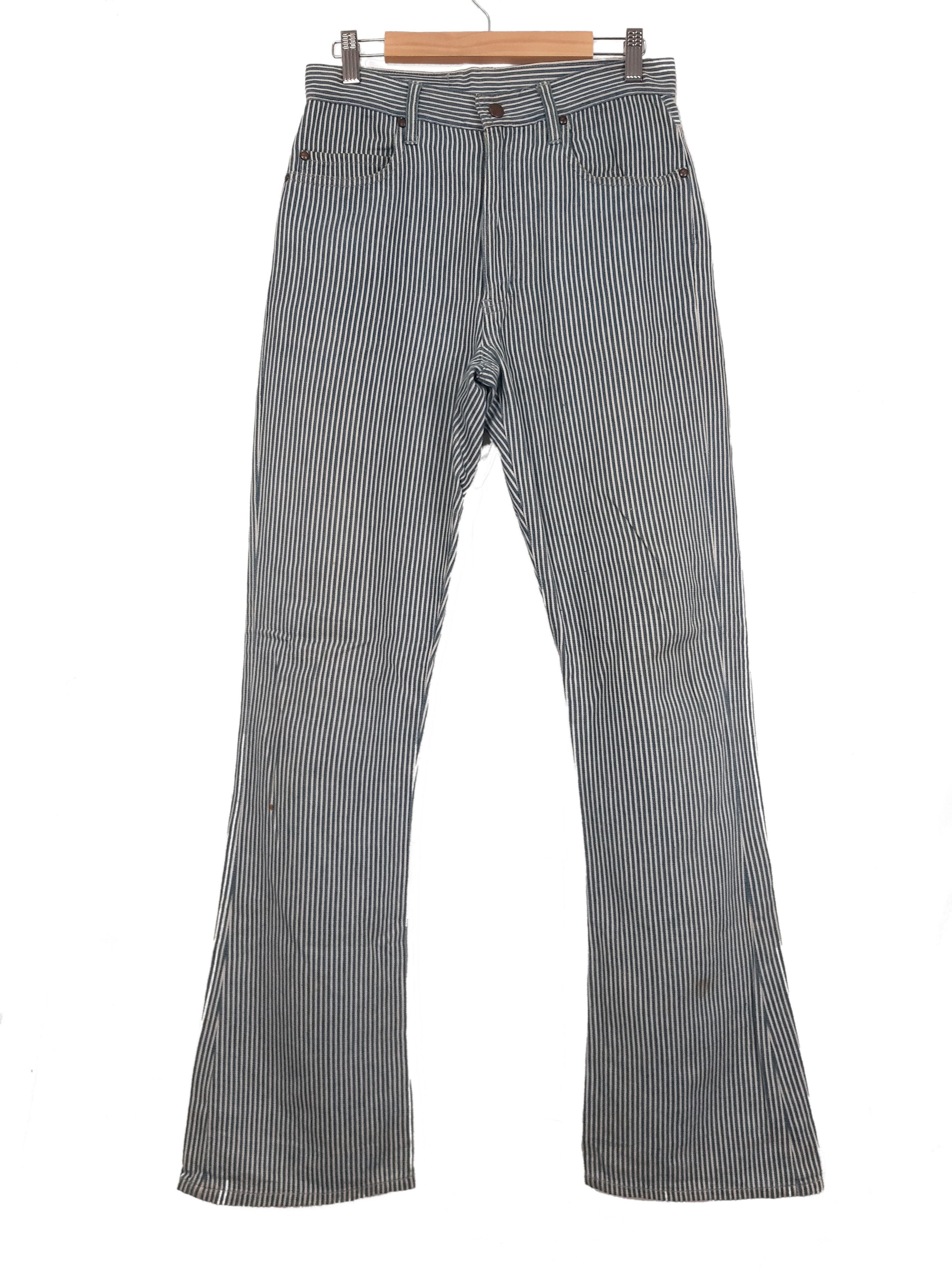 image of Blue Blue Japan X Hr Market Green Hickory Denim in Hickory Stripe, Men's (Size 28)