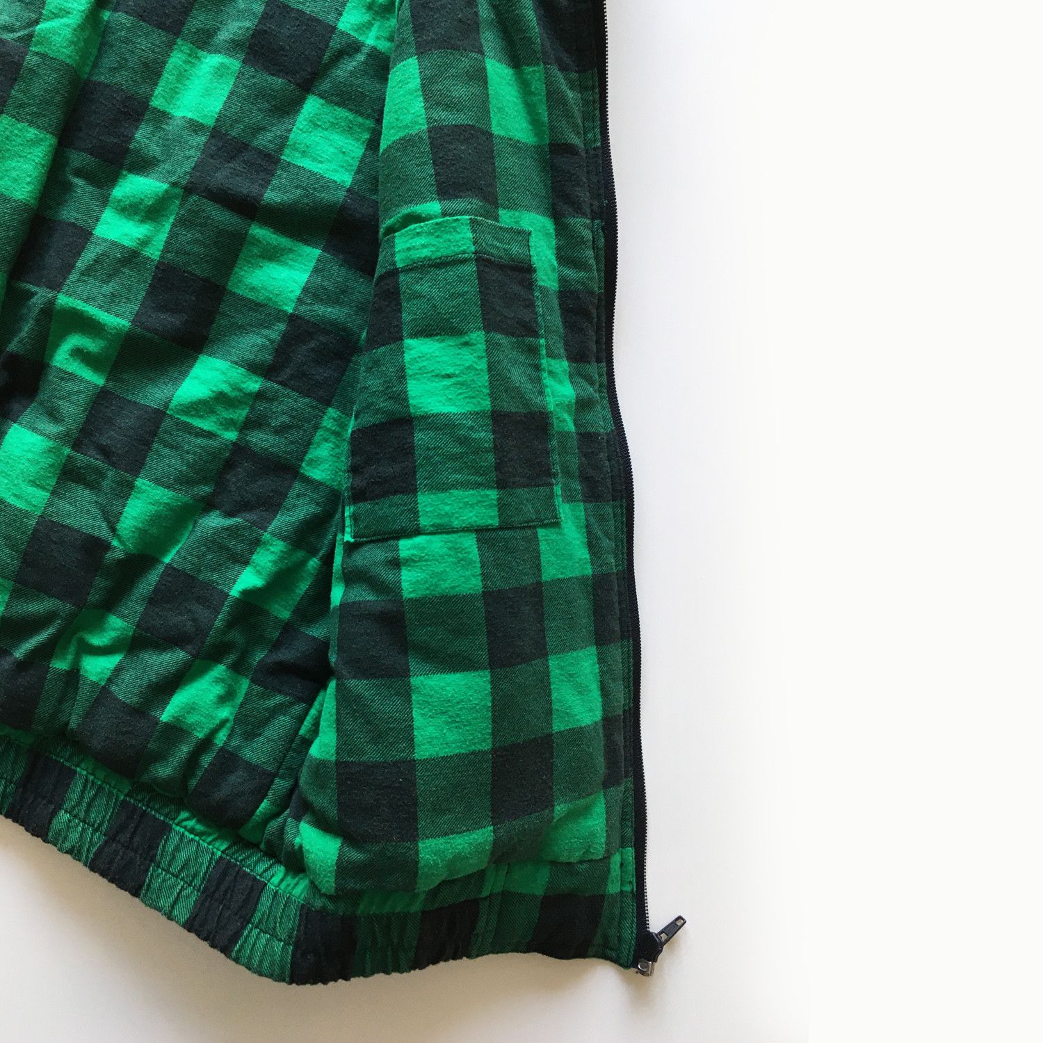 Vintage Green Black Check Buffalo Flannel Plaid Quilted Vest Size US M / EU 48-50 / 2 - 4 Thumbnail