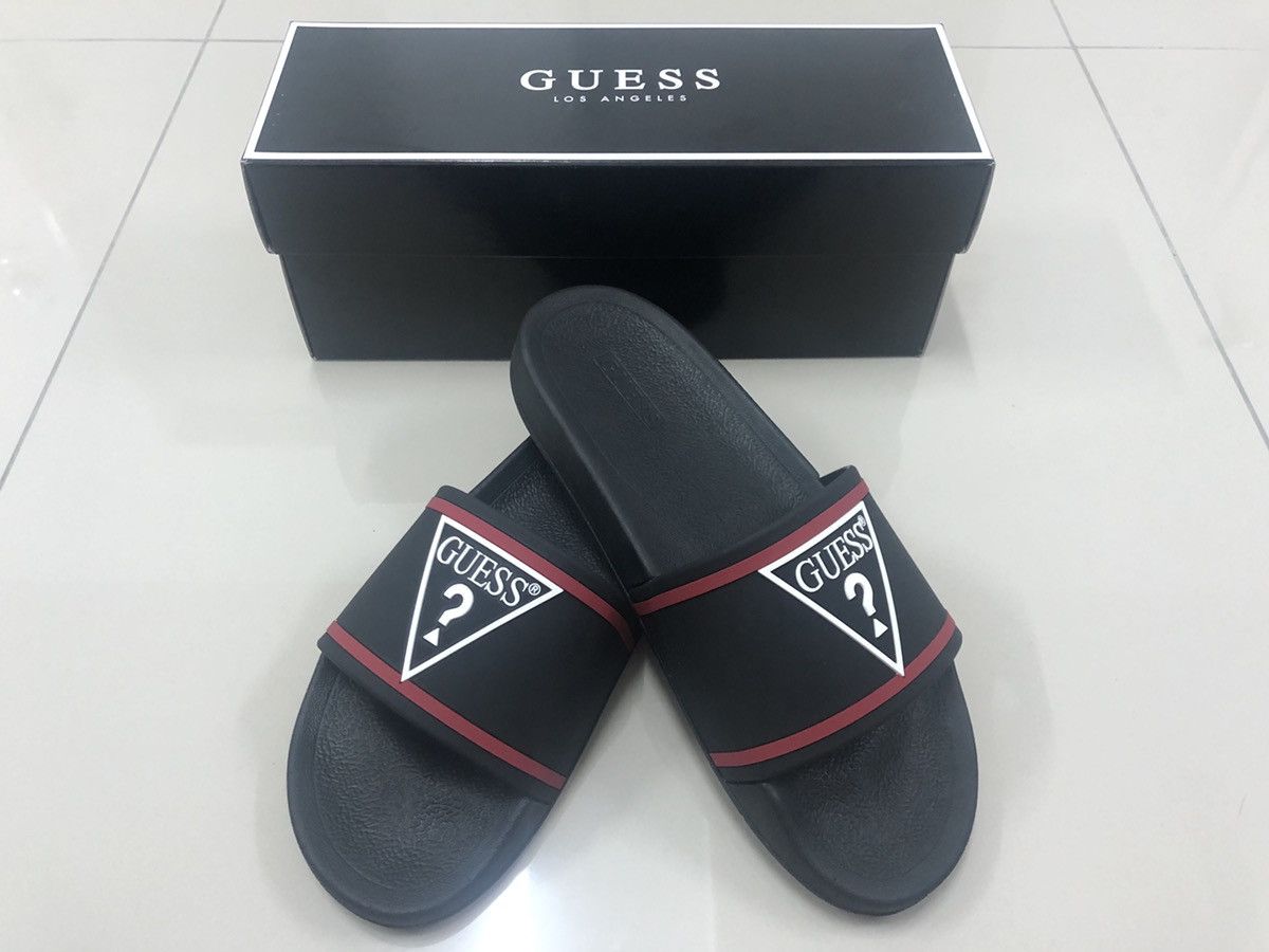 Guess Rare GUESS Embossed Triangle Logo Slide Sandals Size US 10 / EU 43 - 1 Thumbnail