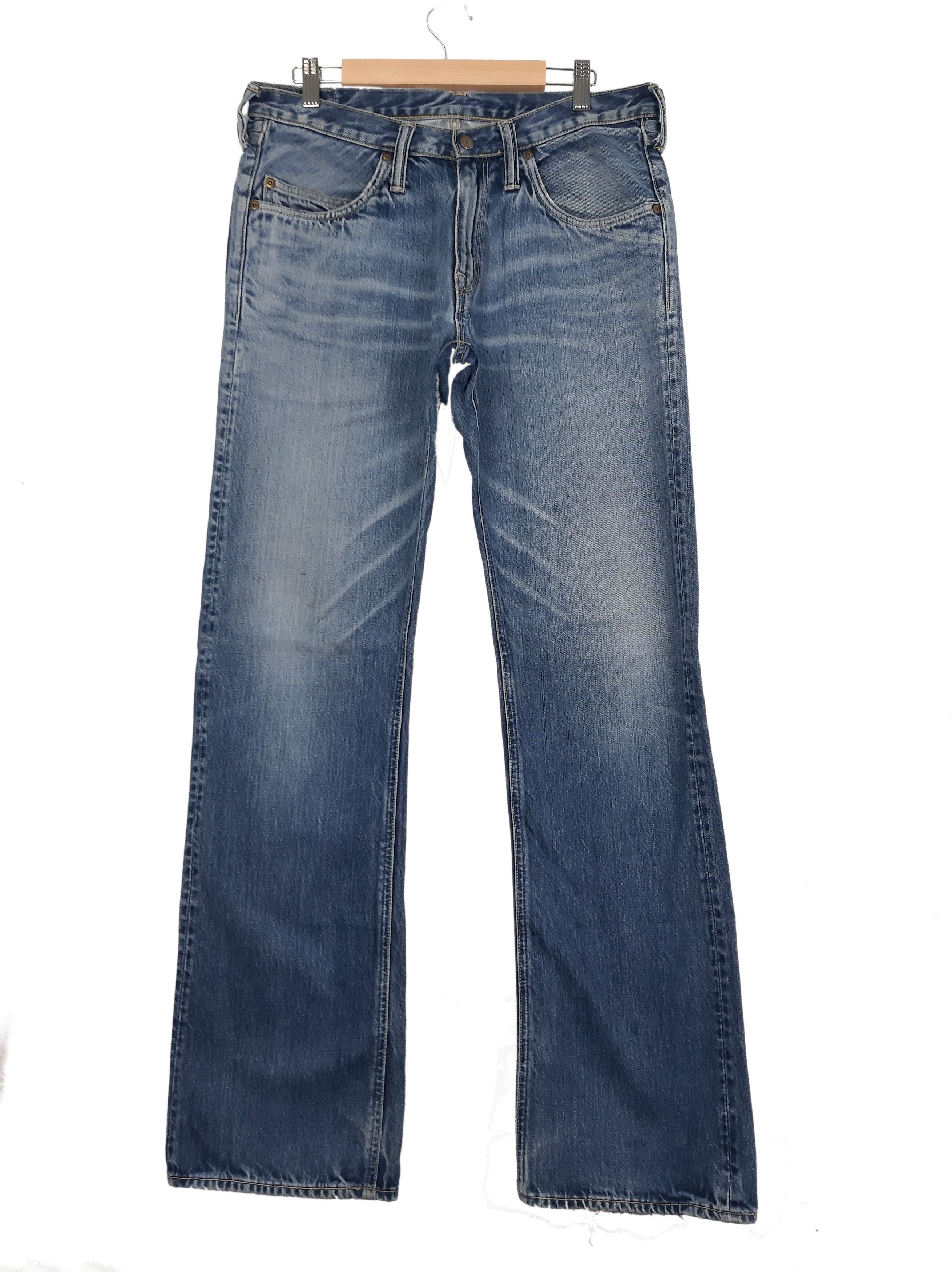 image of Blue Blue Japan Hr Market Blue Distressed Denim in Blue Denim, Men's (Size 31)