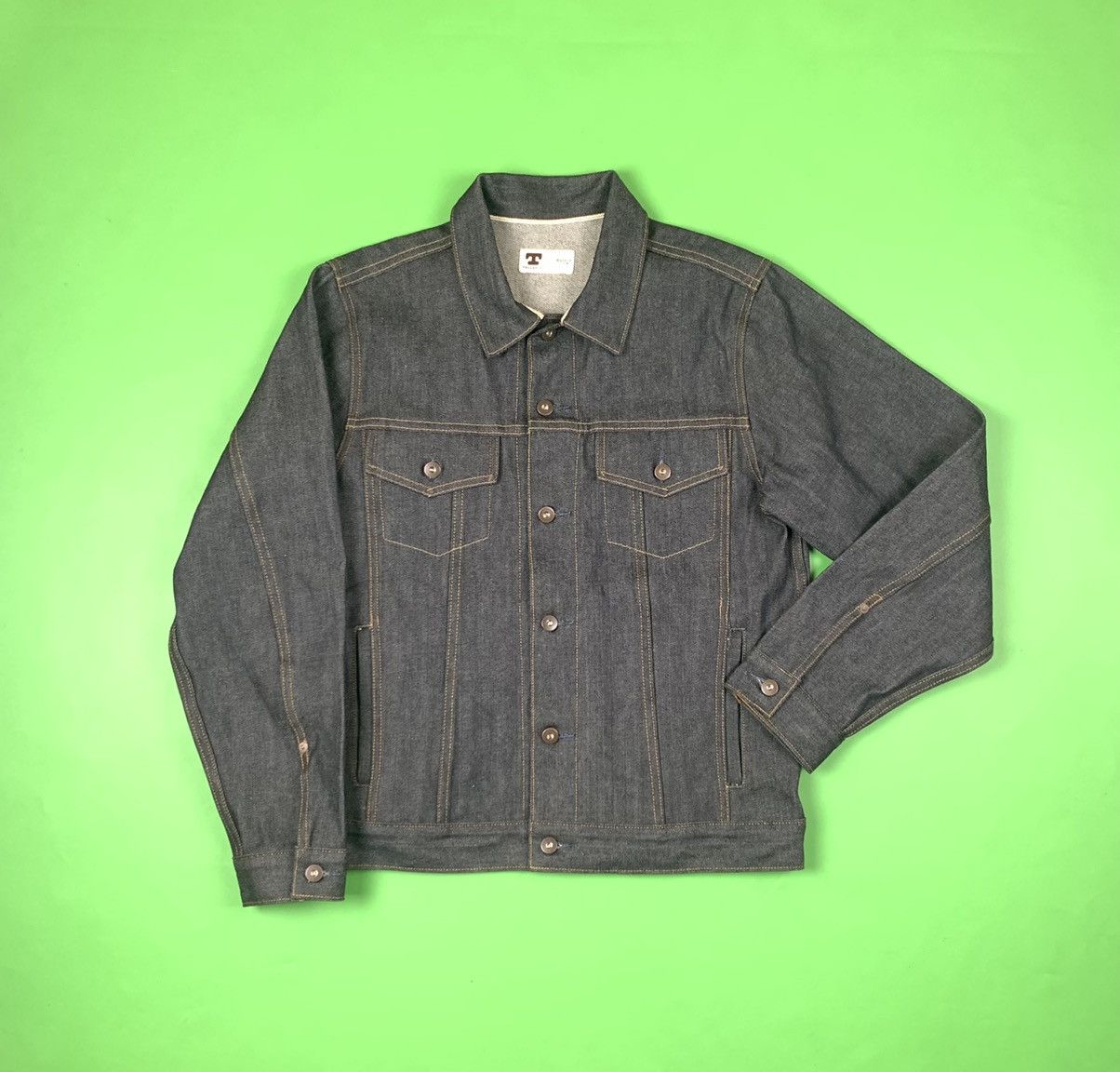 image of Tellason Japan Raw Selvedge Kaihara Denim Jacket Made In Usa in Raw Blue, Men's (Size Medium)
