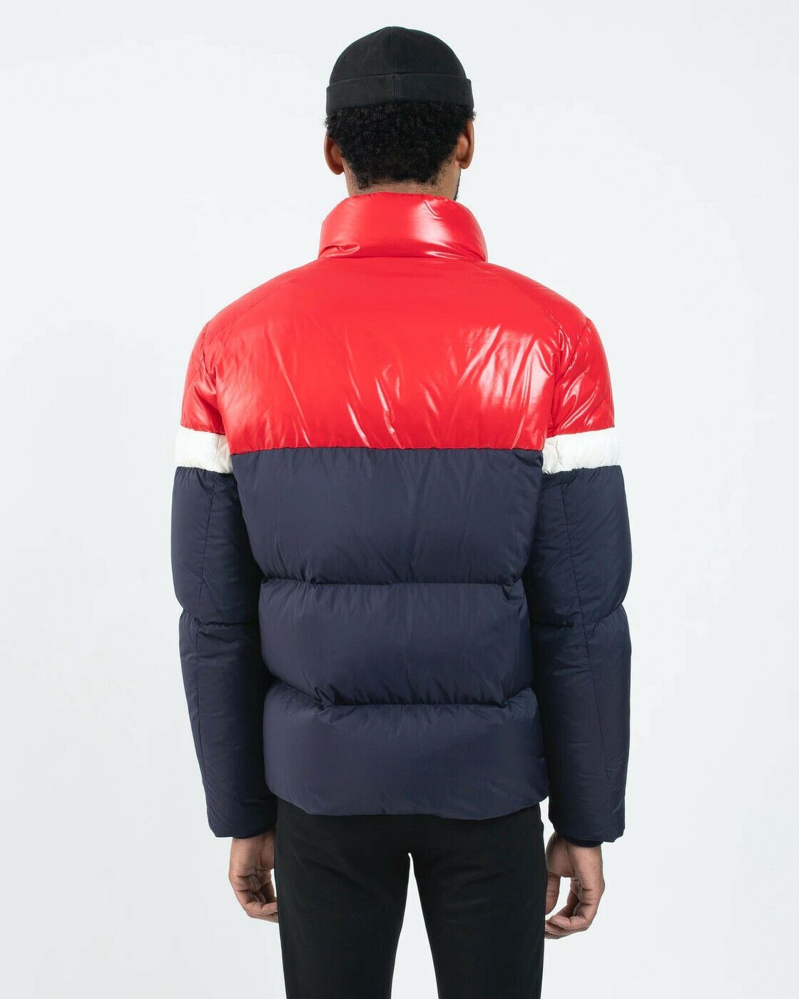 MONCLER Konic navy red contrast quilted down jacket M - Main Image