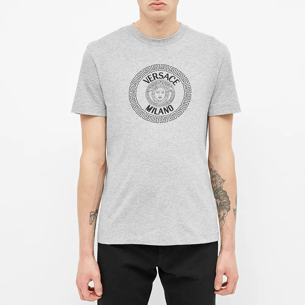 Versace VERSACE gray Medusa print Milano t-shirt - Medium Size US M / EU 48-50 / 2 - 1 Thumbnail