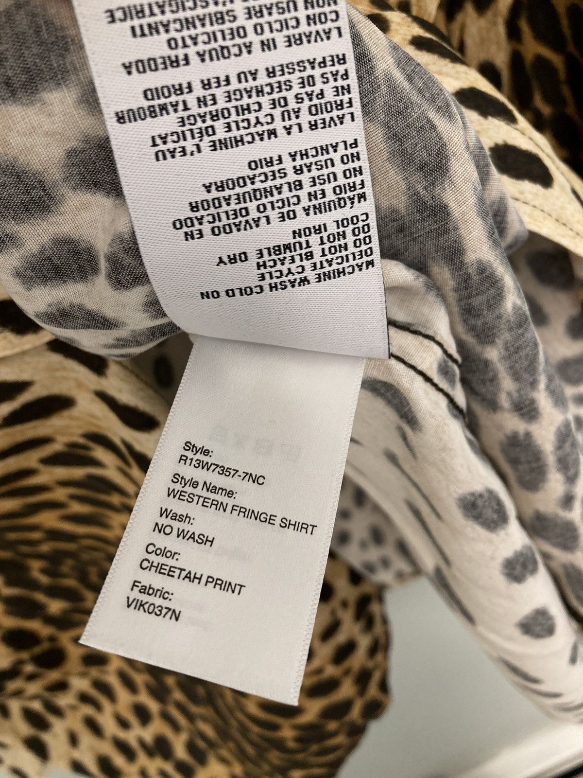 R13 Western fringes cheetah shirt. XS Size US XS / EU 42 / 0 - 4 Thumbnail