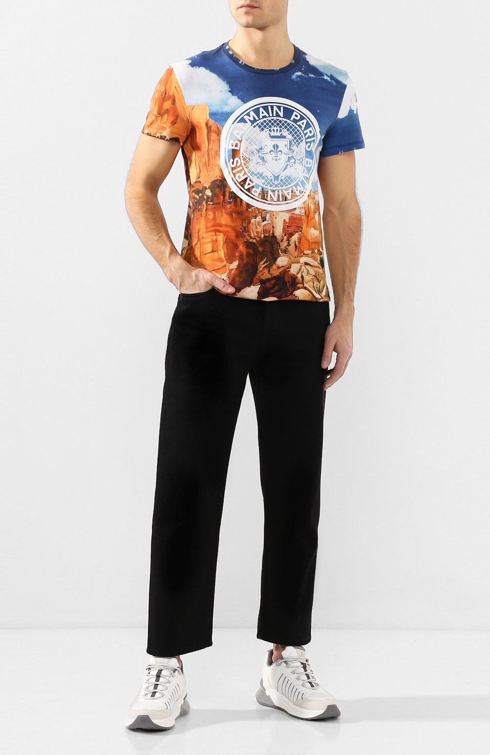 BALMAIN Grand Canyon print logo t-shirt NWT Small