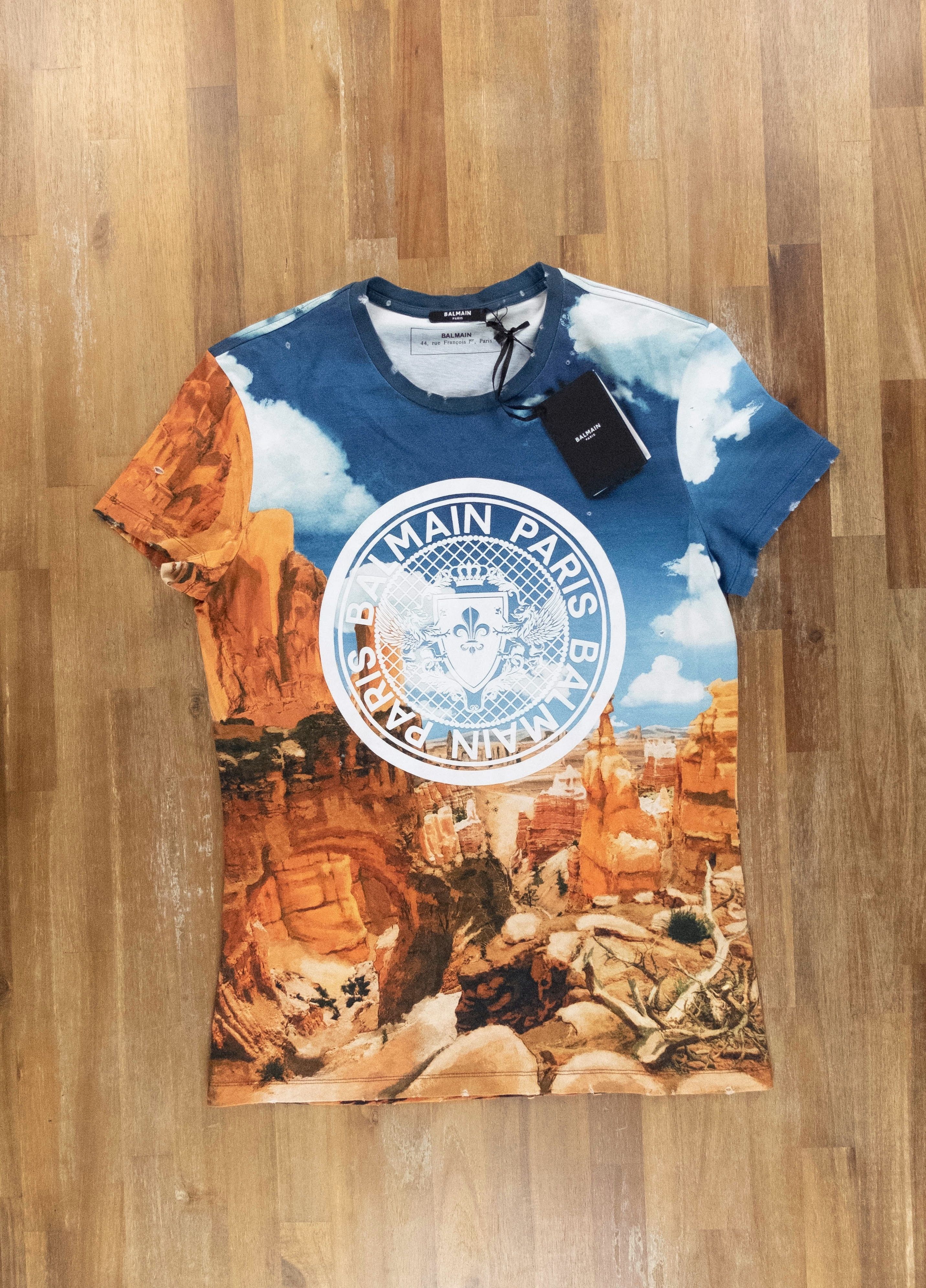 Balmain BALMAIN Grand Canyon print logo t-shirt NWT Small Size US S / EU 44-46 / 1 - 4 Thumbnail