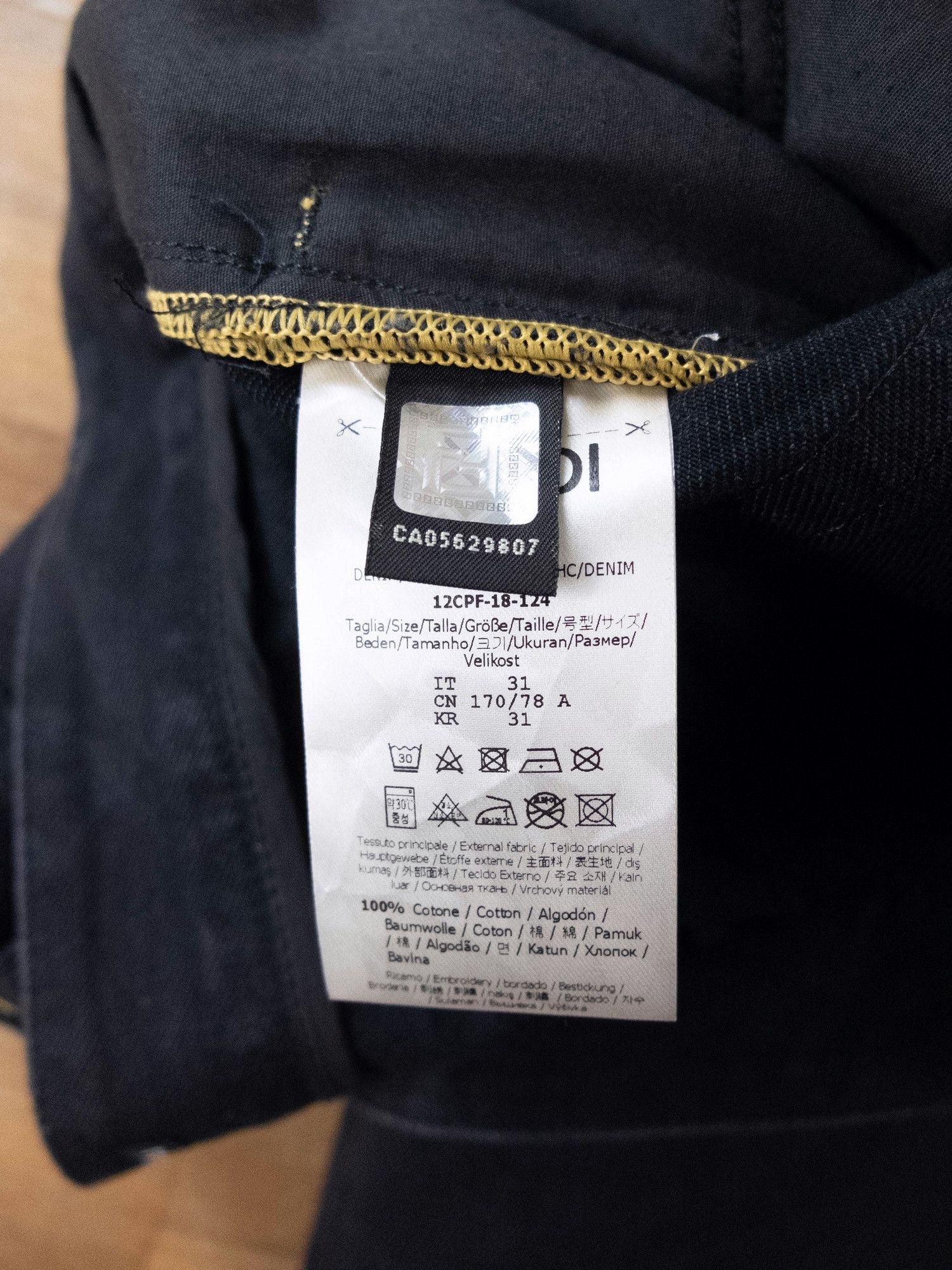 Fendi FENDI x Fila black pocket FF logo straight jeans Size 31 Size US 31 - 7 Thumbnail