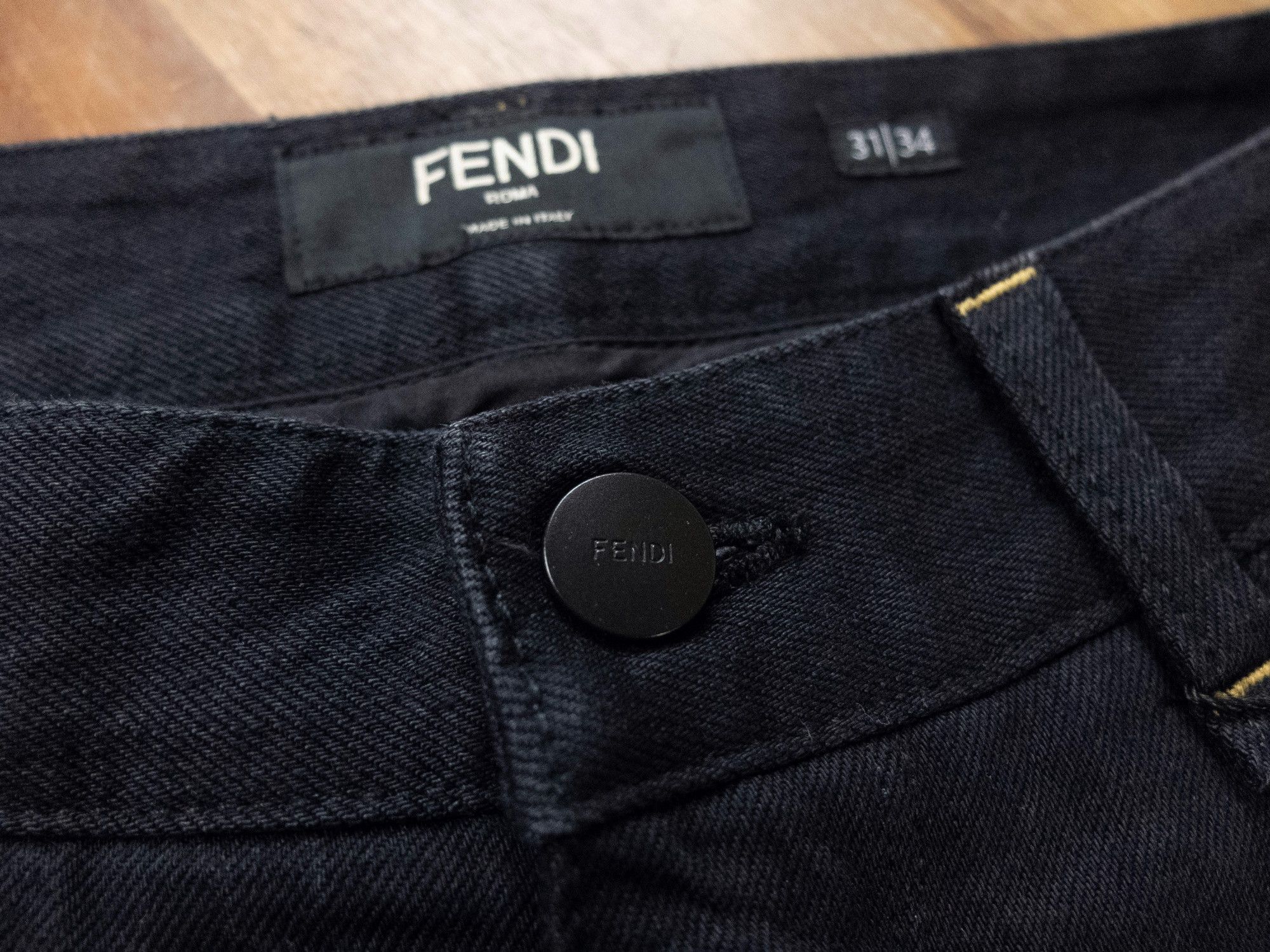 Fendi FENDI x Fila black pocket FF logo straight jeans Size 31 Size US 31 - 5 Thumbnail