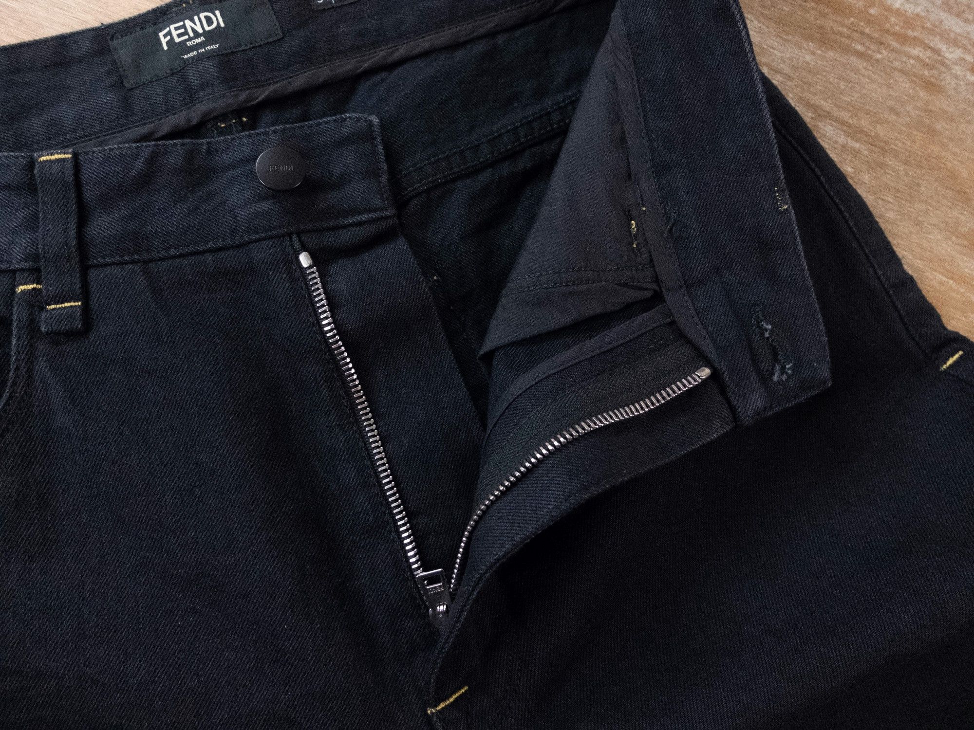 Fendi FENDI x Fila black pocket FF logo straight jeans Size 31 Size US 31 - 6 Thumbnail