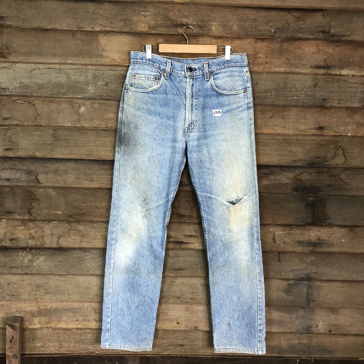 image of 505 Levis Strauss Vintage Faded Denim Jeans Pants 5752 in Light Blue, Men's (Size 32)