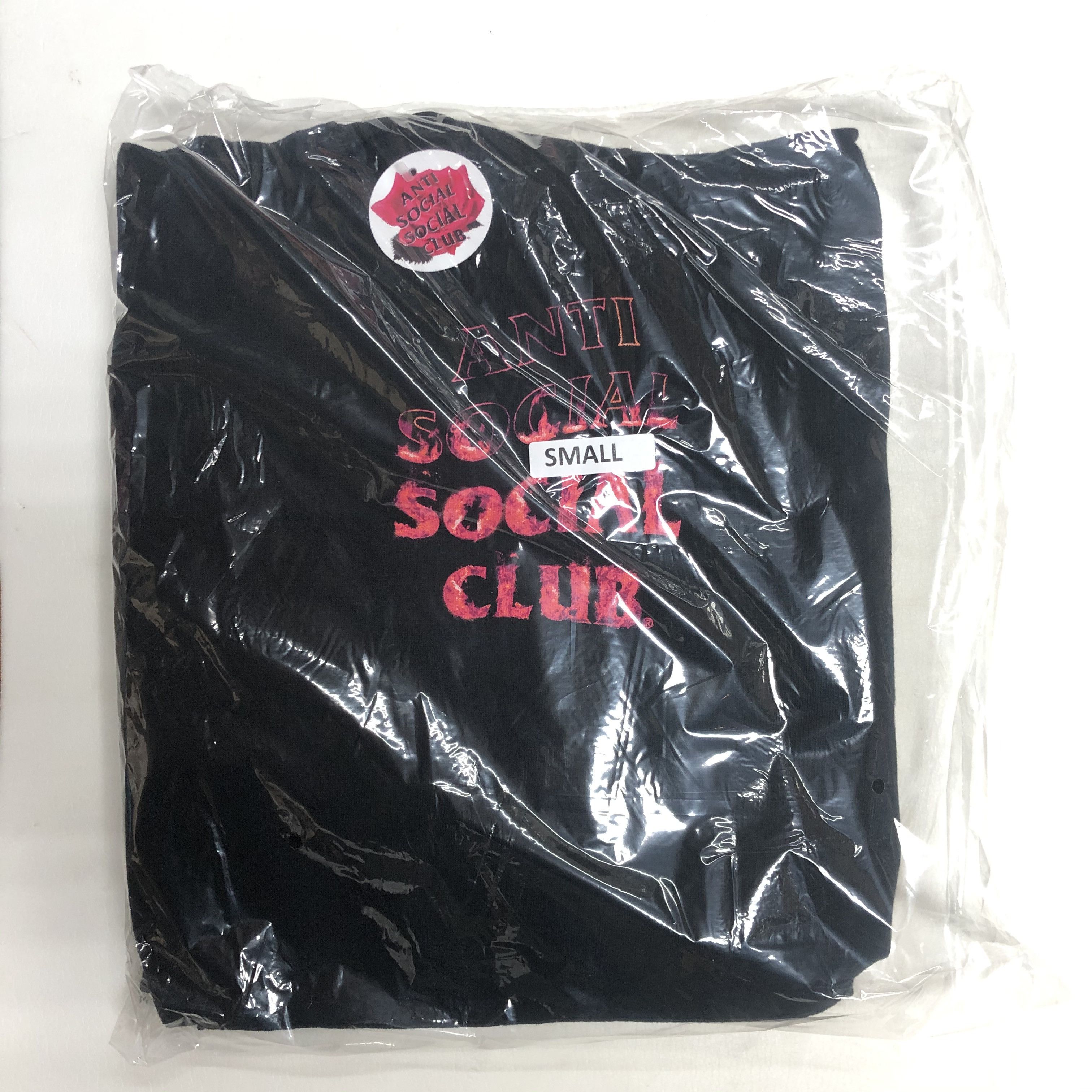 image of Anti Social Social Club Ds Assc Flame A Fire Inside Black Hoodie Bape Kith Kaws Fog (Size Small)