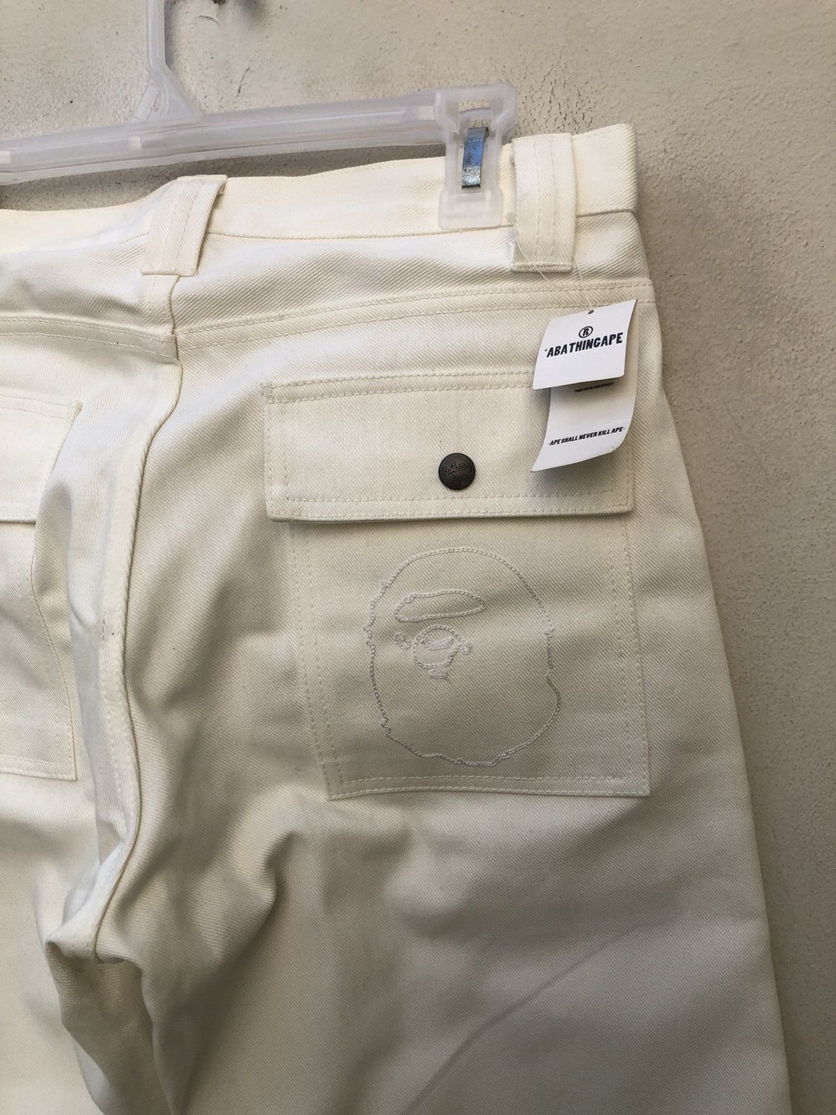 Bape NWT Vintage 2003 A Bathing Ape White Denim Bush Pant Jeans Size US 31 - 16 Thumbnail