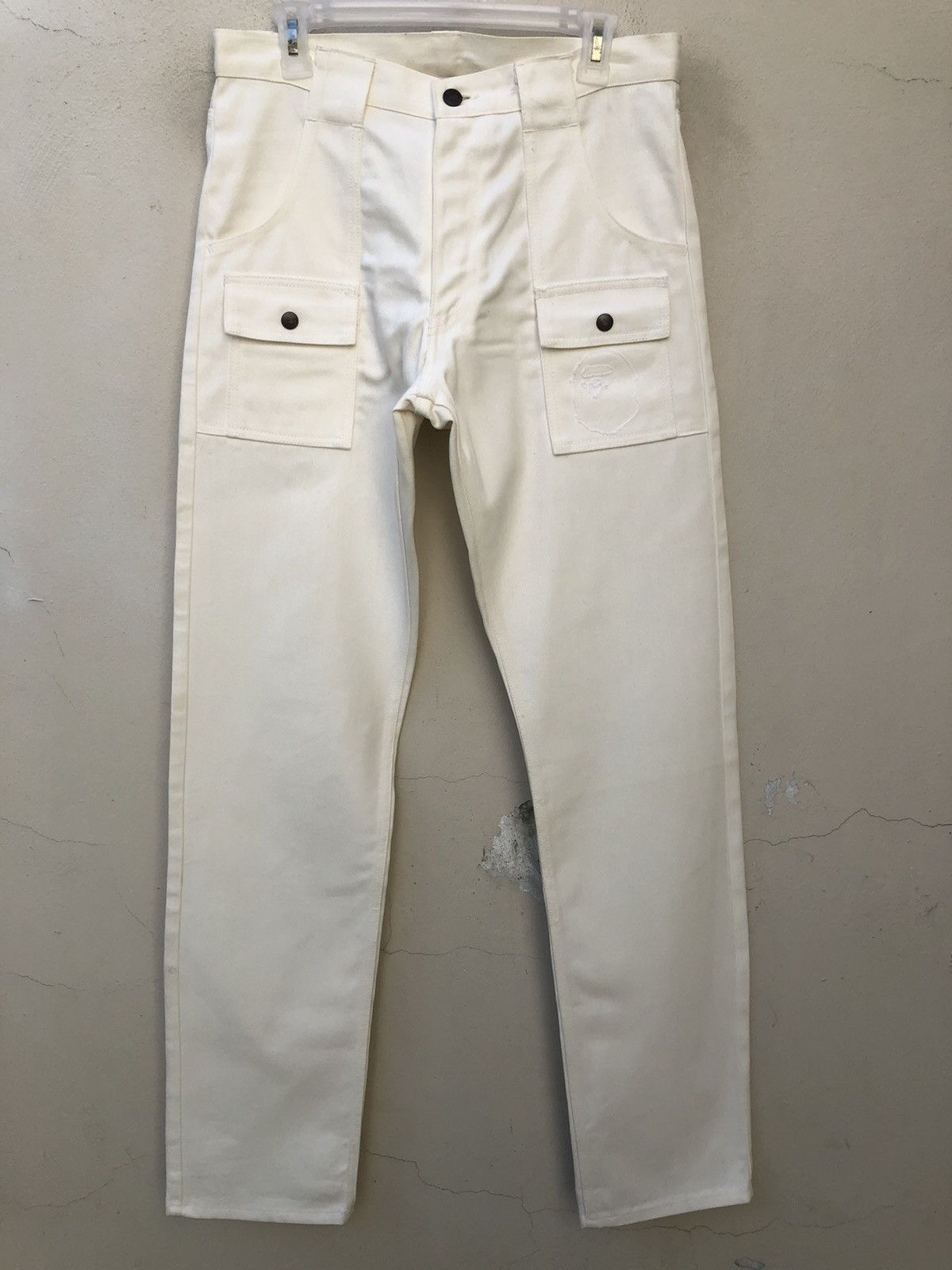 Bape NWT Vintage 2003 A Bathing Ape White Denim Bush Pant Jeans Size US 31 - 1 Thumbnail