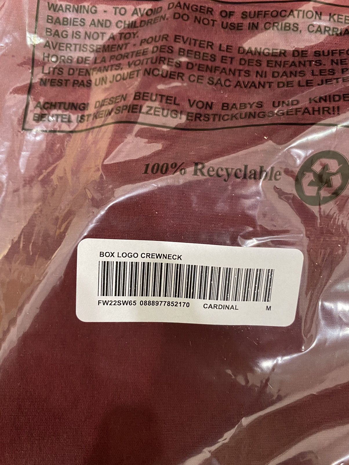 Supreme Supreme Box Logo Crewneck Cardinal Size US M / EU 48-50 / 2 - 5 Thumbnail