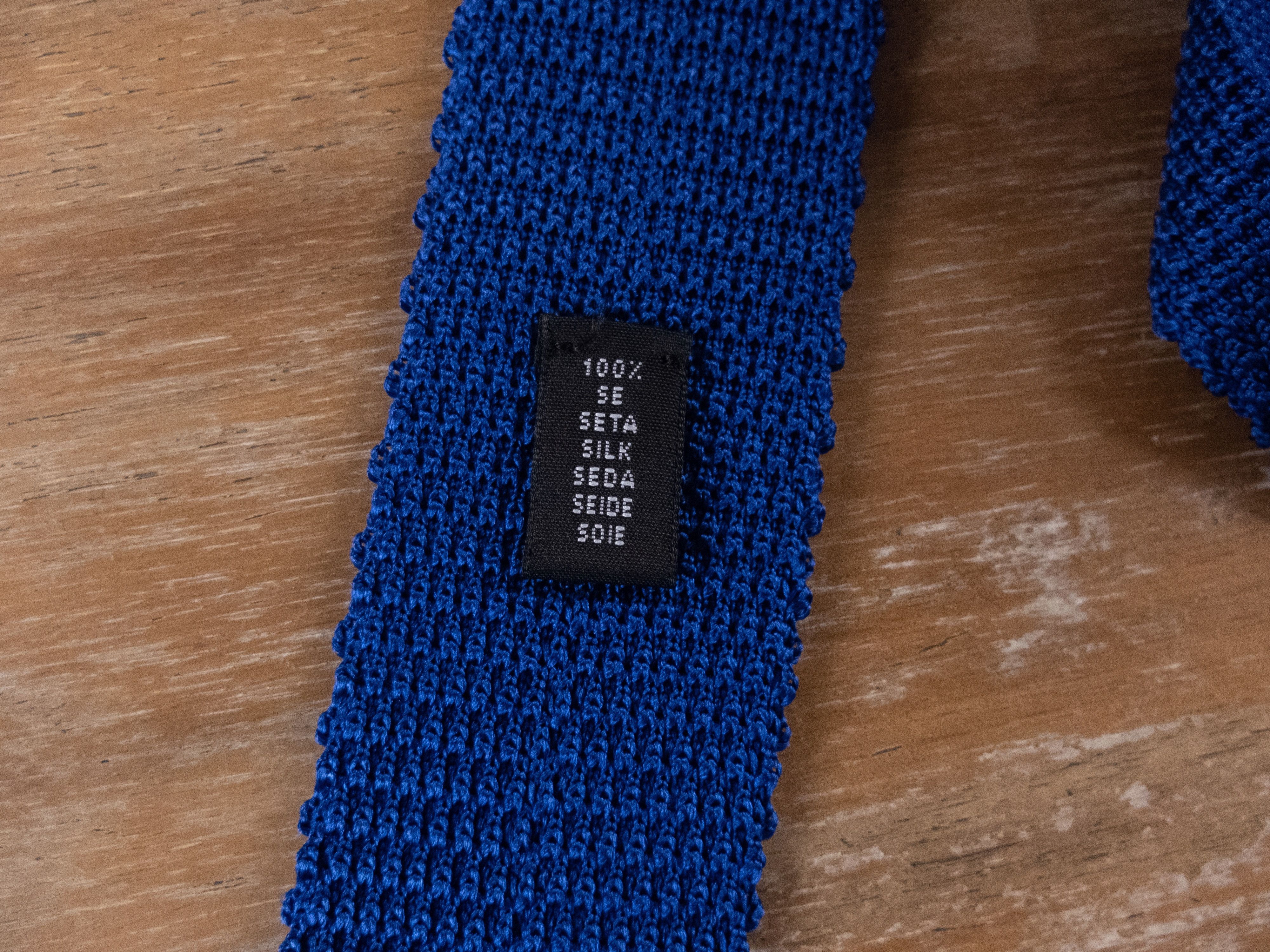 Isaia ISAIA Napoli blue skinny silk knit knitted tie authentic Size ONE SIZE - 4 Thumbnail