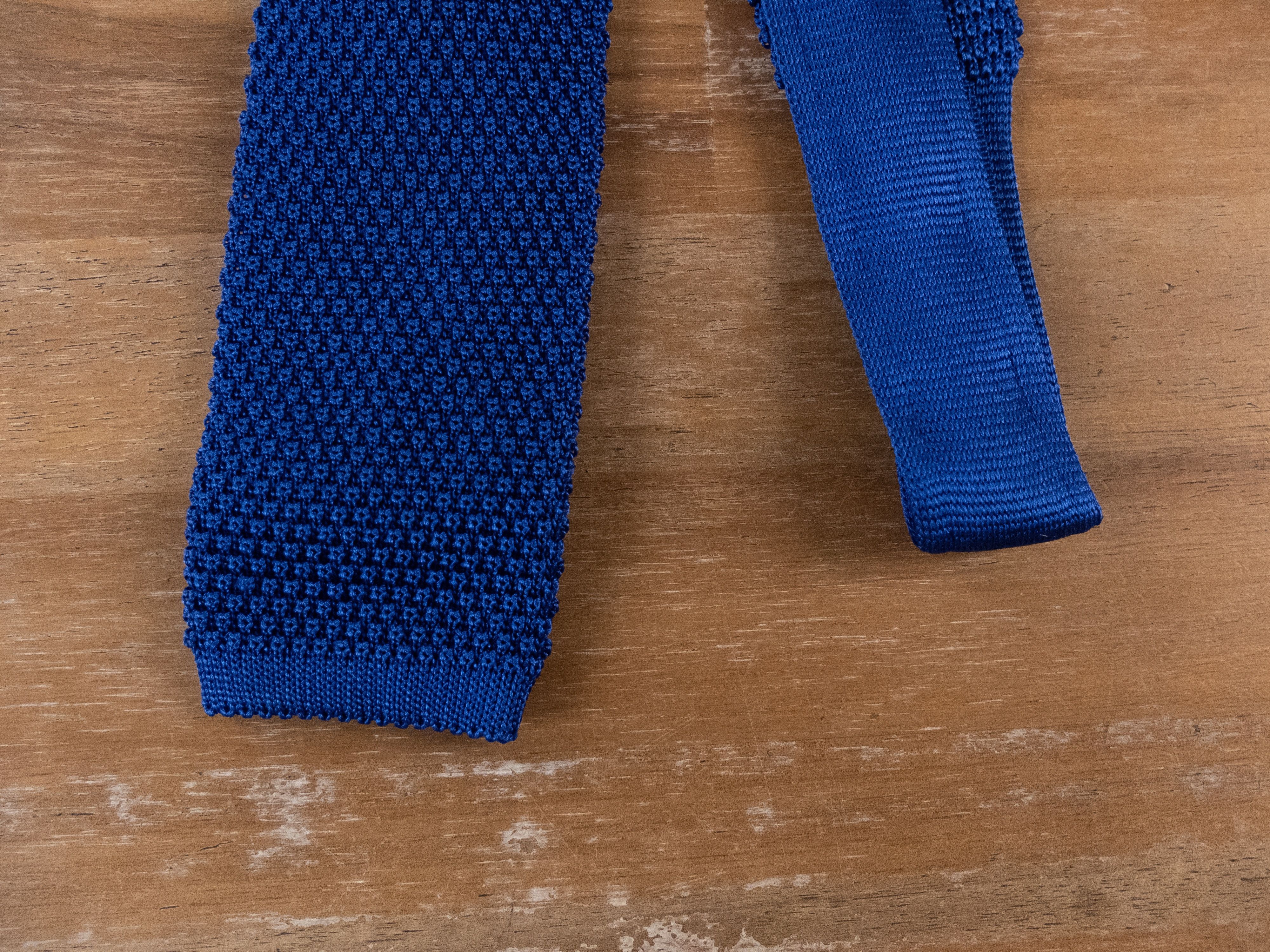 Isaia ISAIA Napoli blue skinny silk knit knitted tie authentic Size ONE SIZE - 2 Thumbnail