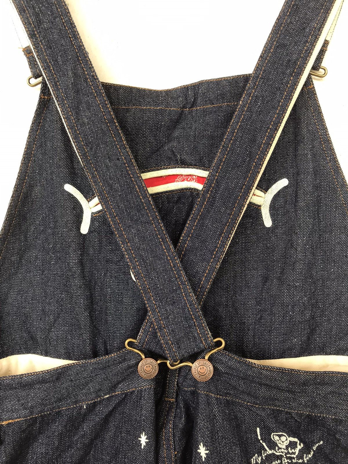 Hysteric Glamour 💥FinalDrop💥Vintage Japanese Up! Smile Overalls Denim Size US 35 - 8 Thumbnail