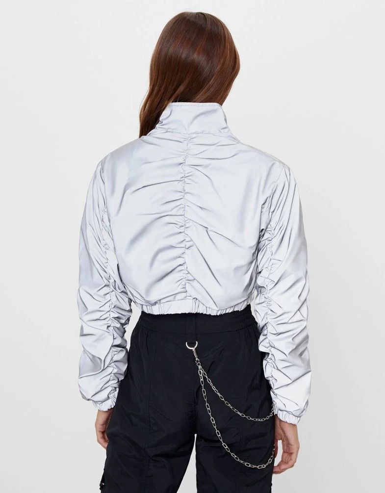 Bershka × Japanese Brand 🔥Japanese Bershka Reflective Cropped Jacket Size S / US 4 / IT 40 - 1 Thumbnail