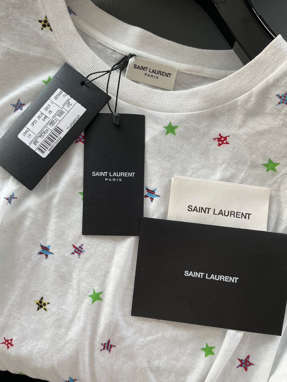 Saint Laurent Paris $600 Value Iconic Star Print Slim Tee T-shirt Brand New Size US L / EU 52-54 / 3 - 14 Thumbnail