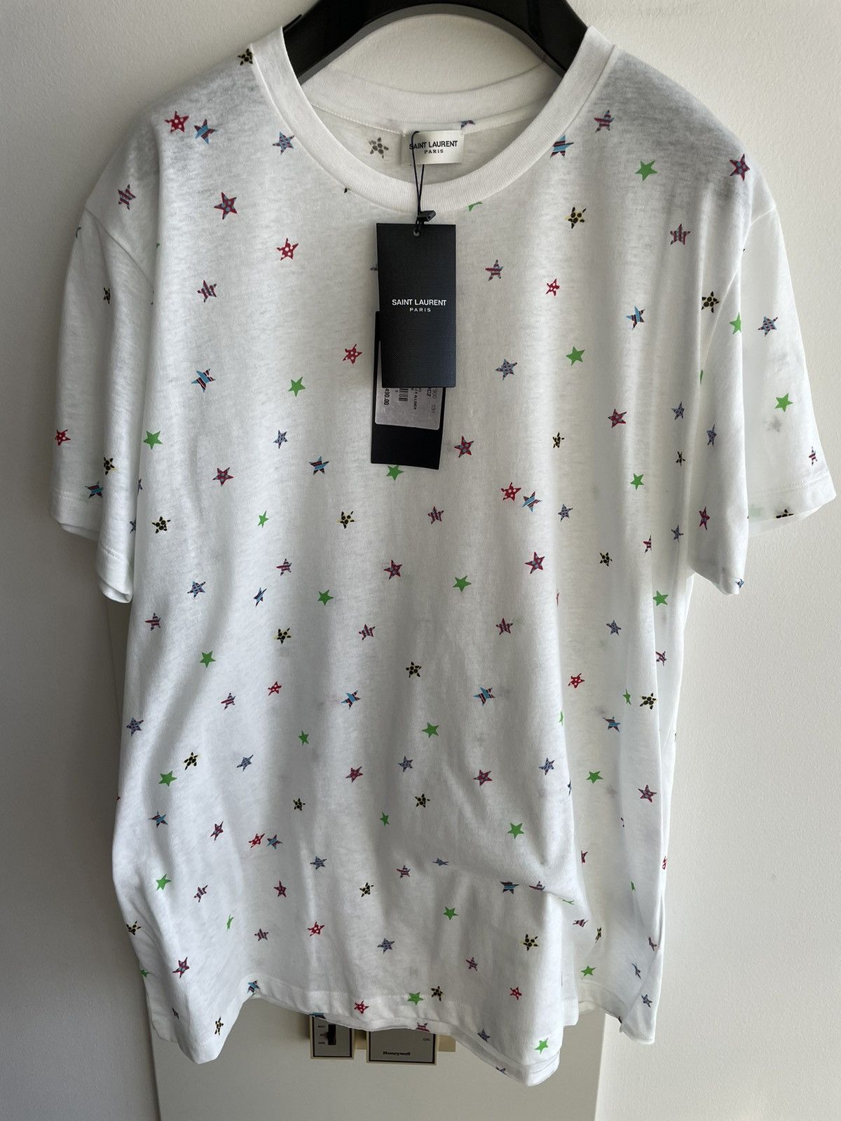 Saint Laurent Paris $600 Value Iconic Star Print Slim Tee T-shirt Brand New Size US L / EU 52-54 / 3 - 6 Thumbnail