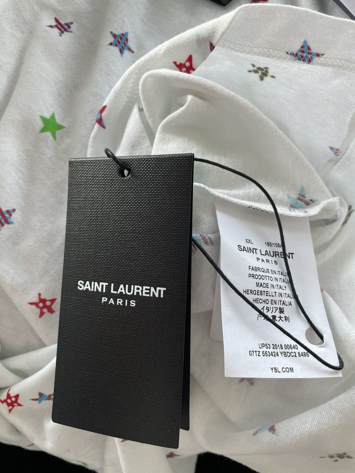 Saint Laurent Paris $600 Value Iconic Star Print Slim Tee T-shirt Brand New Size US L / EU 52-54 / 3 - 12 Thumbnail