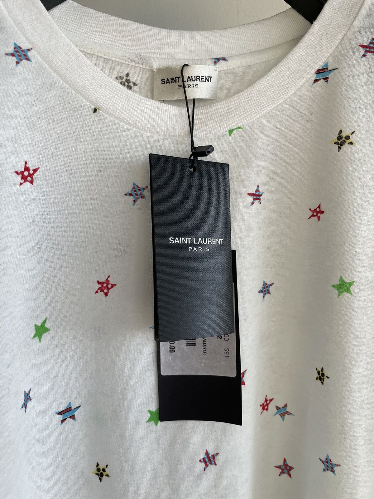 Saint Laurent Paris $600 Value Iconic Star Print Slim Tee T-shirt Brand New Size US L / EU 52-54 / 3 - 9 Thumbnail