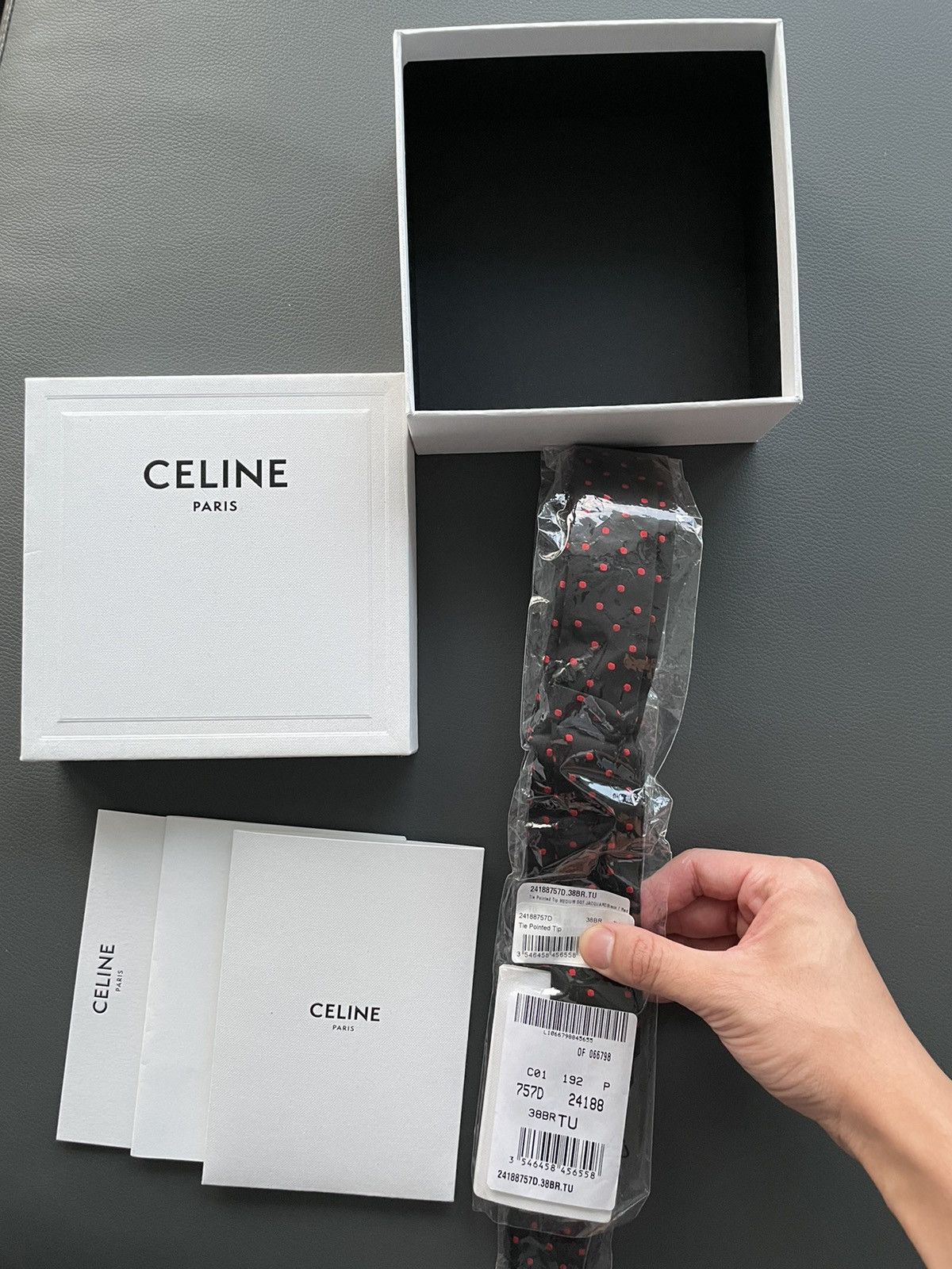Celine × Hedi Slimane Rare Limited Edition Celine by Hedi Slimane Runway Silk Tie Size ONE SIZE - 8 Thumbnail