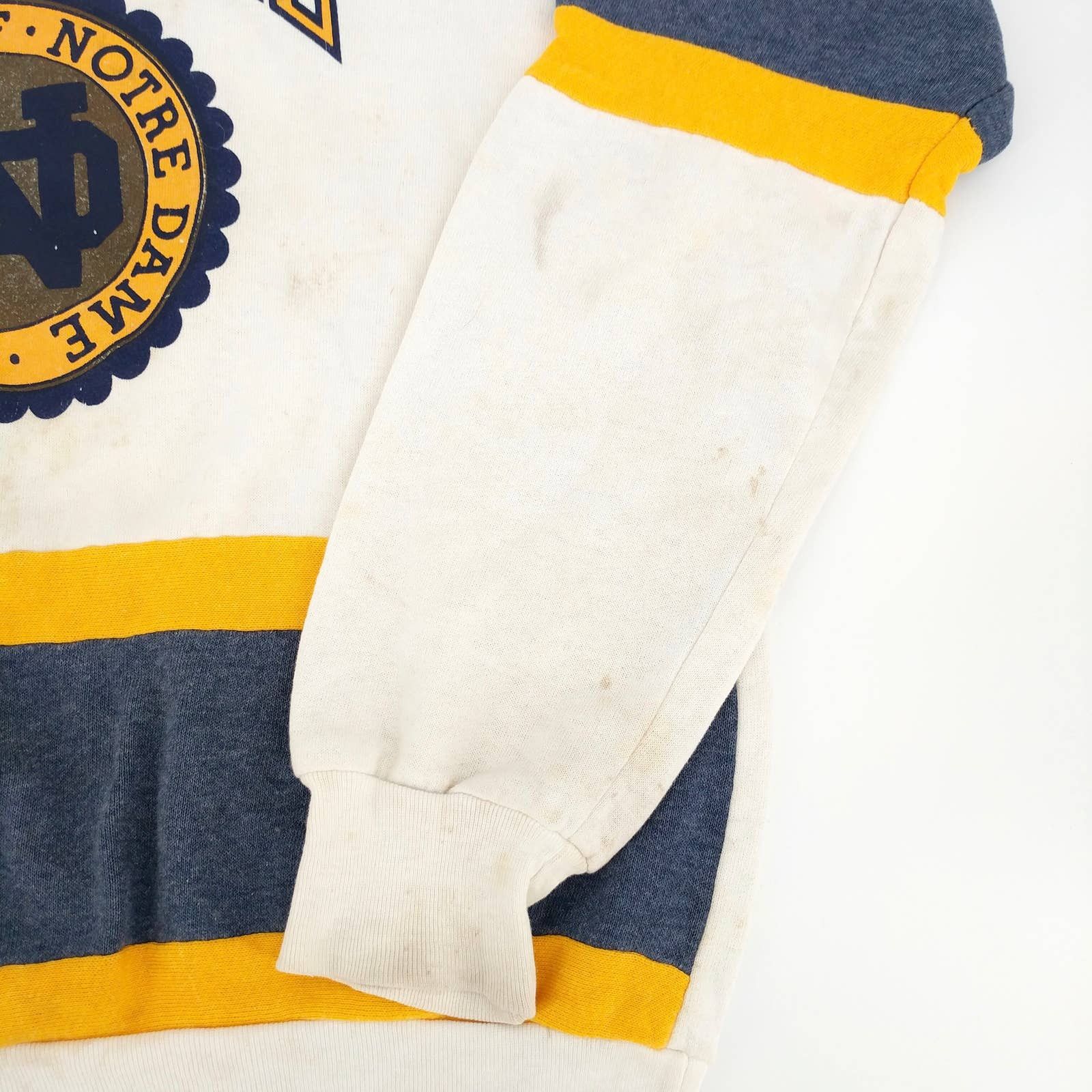 Vintage Vintage NOTRE DAME Fighting Irish Stripe Sweatshirt 80s NCAA Size US S / EU 44-46 / 1 - 4 Thumbnail