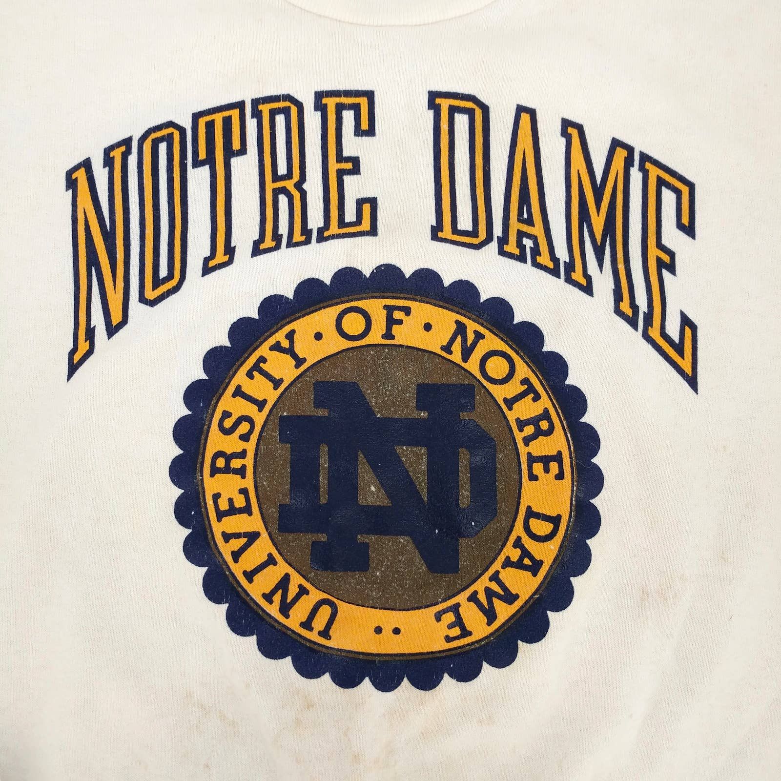 Vintage Vintage NOTRE DAME Fighting Irish Stripe Sweatshirt 80s NCAA Size US S / EU 44-46 / 1 - 2 Thumbnail