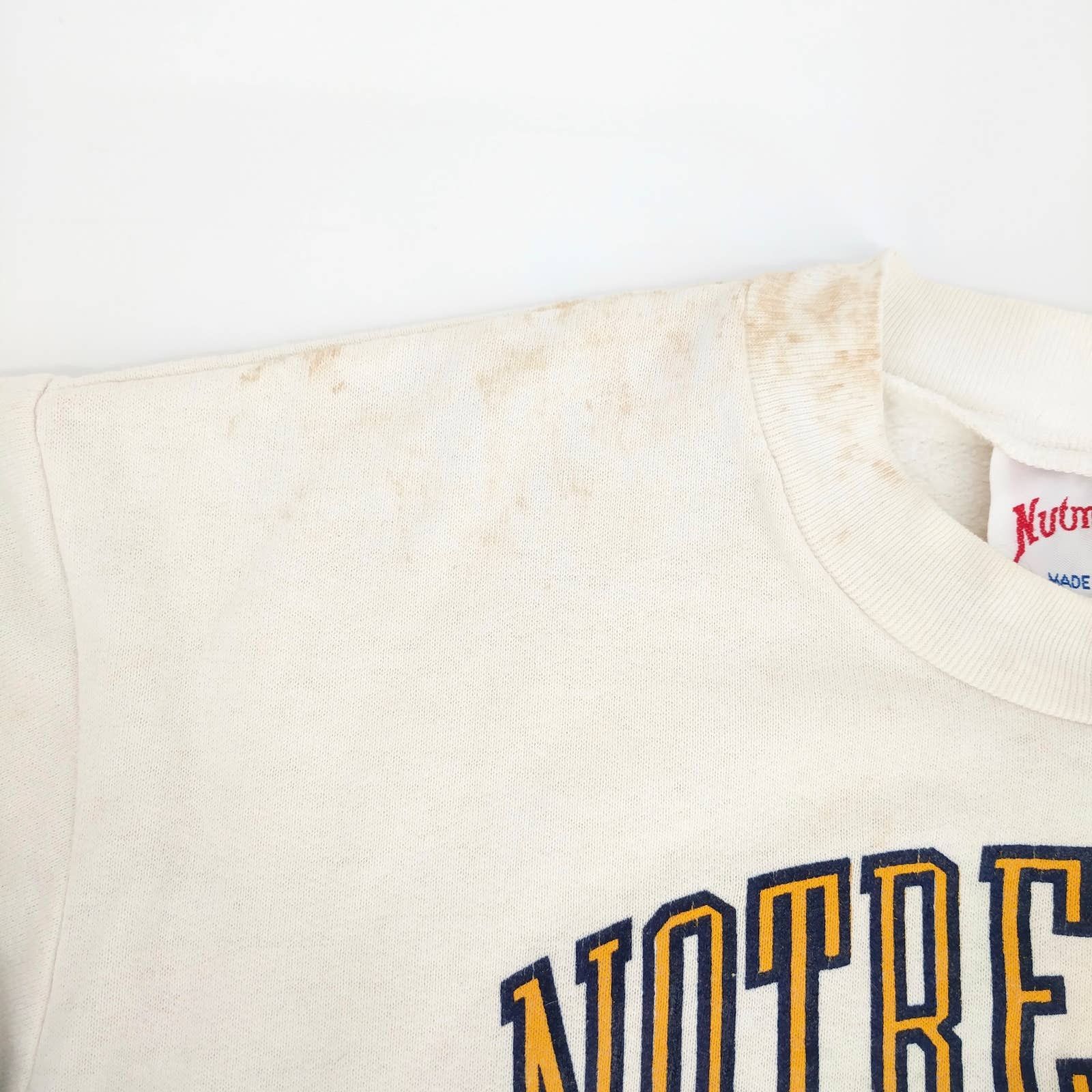 Vintage Vintage NOTRE DAME Fighting Irish Stripe Sweatshirt 80s NCAA Size US S / EU 44-46 / 1 - 3 Thumbnail