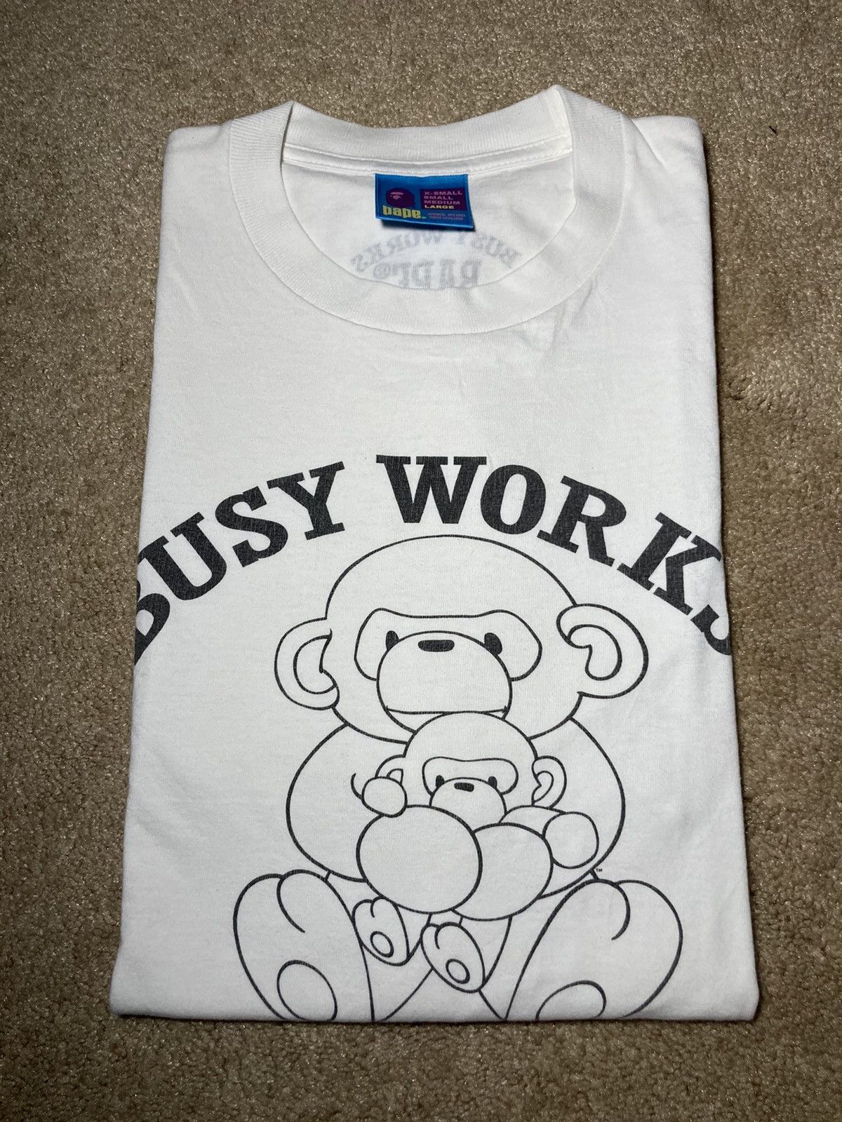image of 2006 Bape Baby Milo Bear Care Tee Nigo OG Fuct Rip 90's in White, Men's (Size Large)
