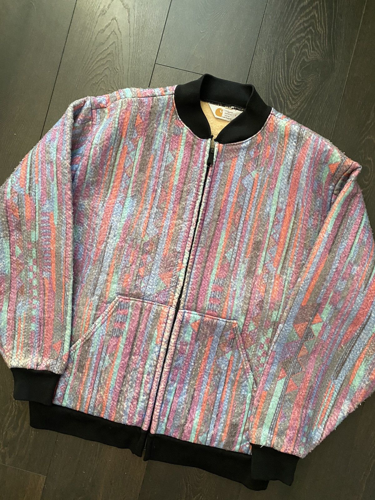Carhartt × Vintage RARE Vintage 🔥Carhartt Workwear Aztec print Jacket Size US XL / EU 56 / 4 - 1 Thumbnail