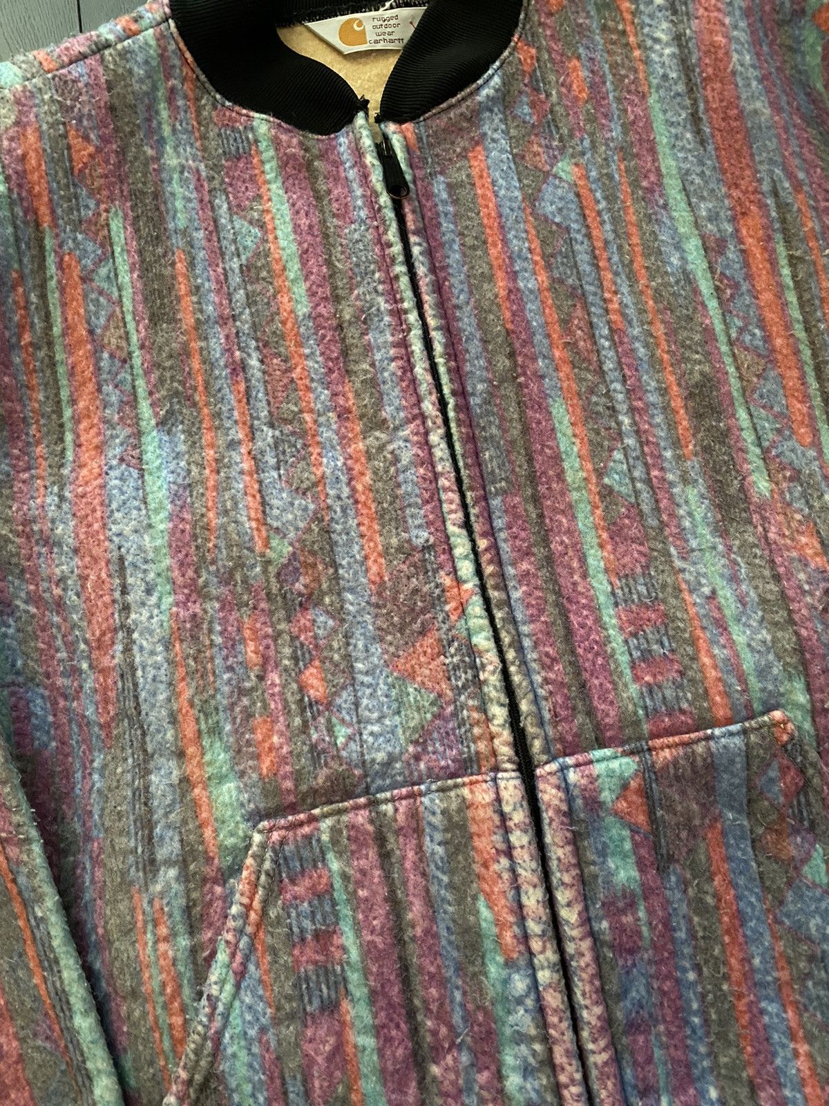 Carhartt × Vintage RARE Vintage 🔥Carhartt Workwear Aztec print Jacket Size US XL / EU 56 / 4 - 3 Thumbnail