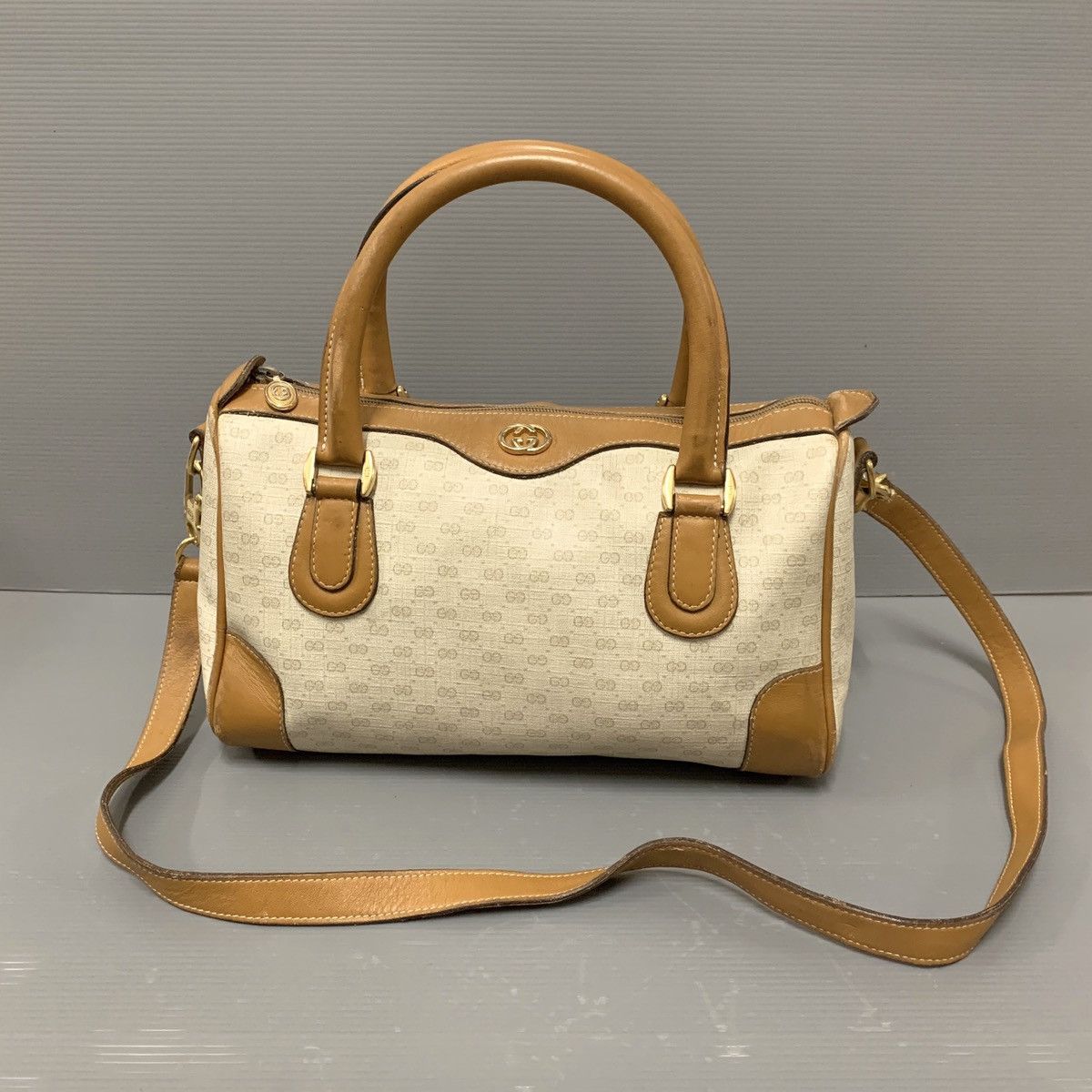 Gucci Gucci Monogram White Vintage Boston Bag Size ONE SIZE - 1 Thumbnail