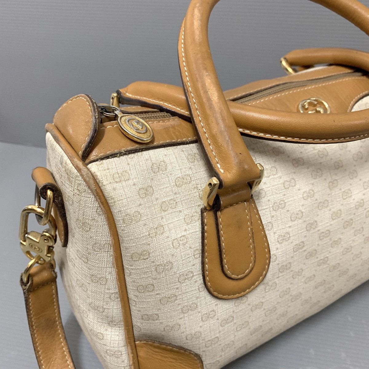 Gucci Gucci Monogram White Vintage Boston Bag Size ONE SIZE - 4 Thumbnail