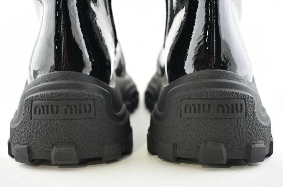 Miu Miu Naplak Tech Patent Combat Boots Size US 6 / IT 36 - 4 Thumbnail