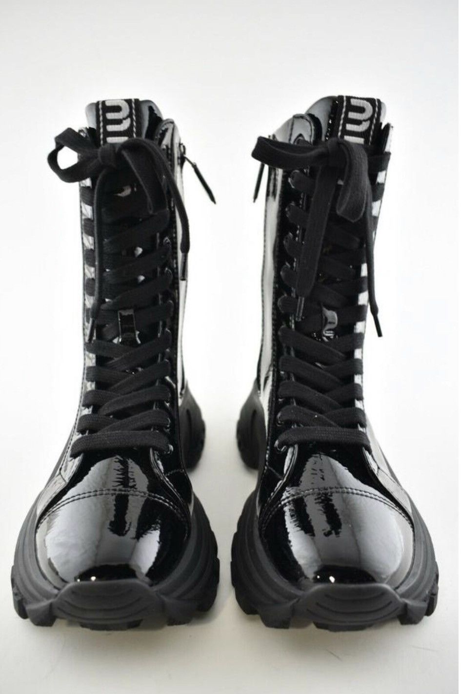 Miu Miu Naplak Tech Patent Combat Boots Size US 6 / IT 36 - 5 Thumbnail