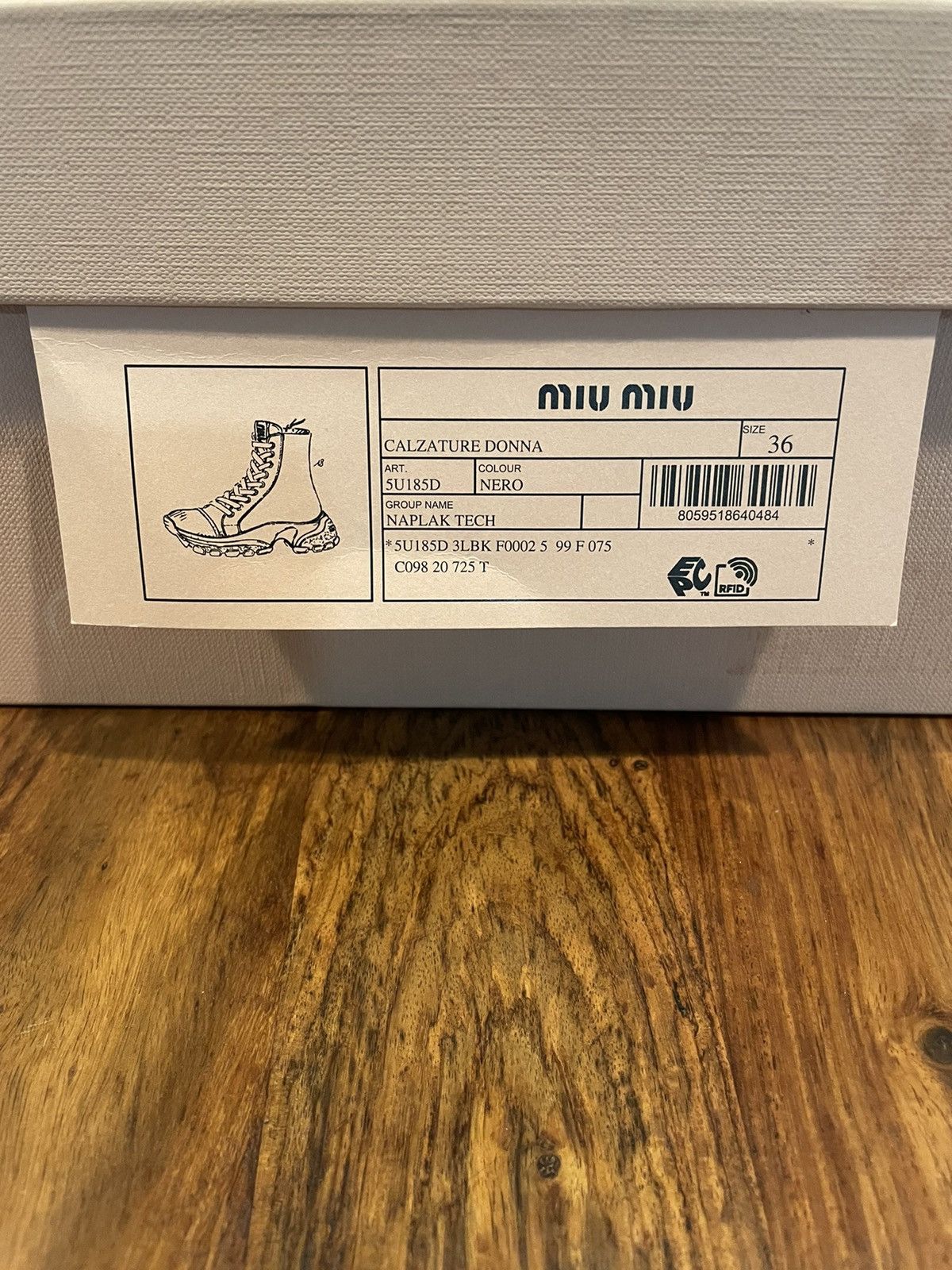 Miu Miu Naplak Tech Patent Combat Boots Size US 6 / IT 36 - 11 Thumbnail